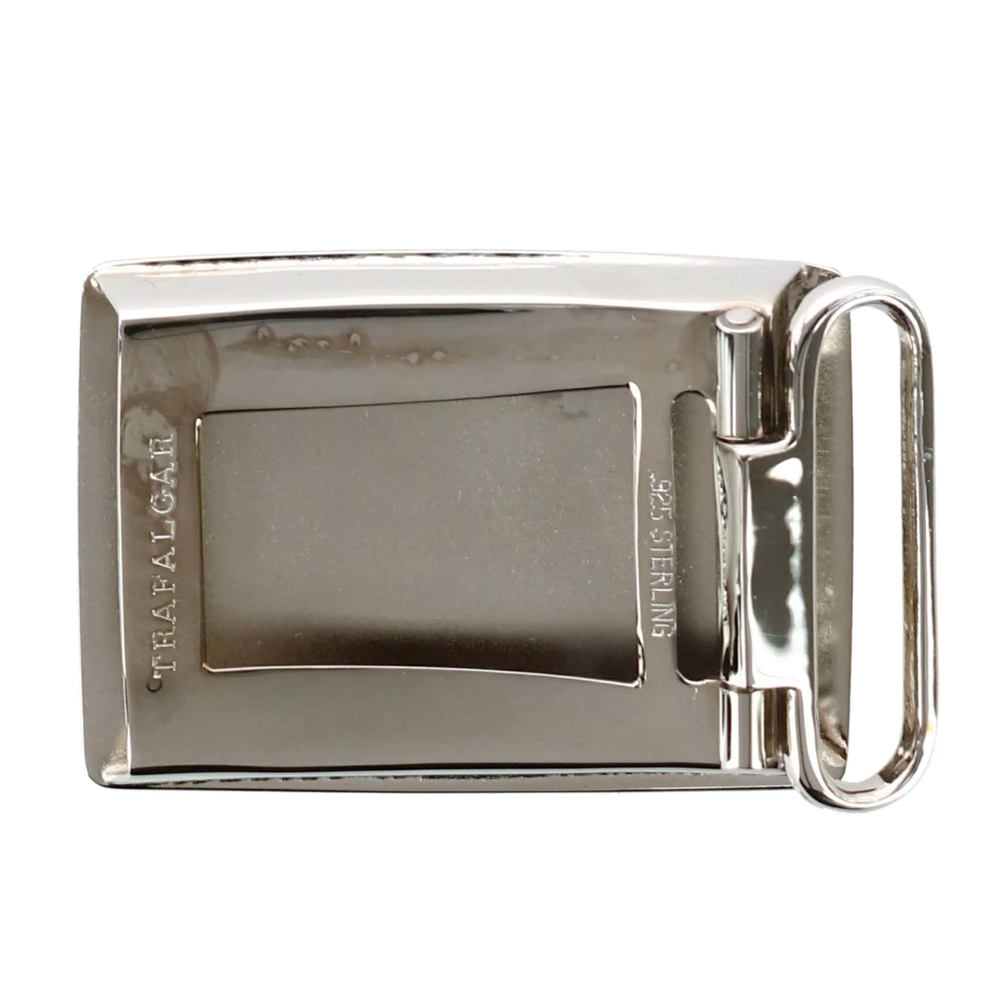 30mm Rhodium Over Solid Sterling Silver Compression Belt Buckle - Image 3