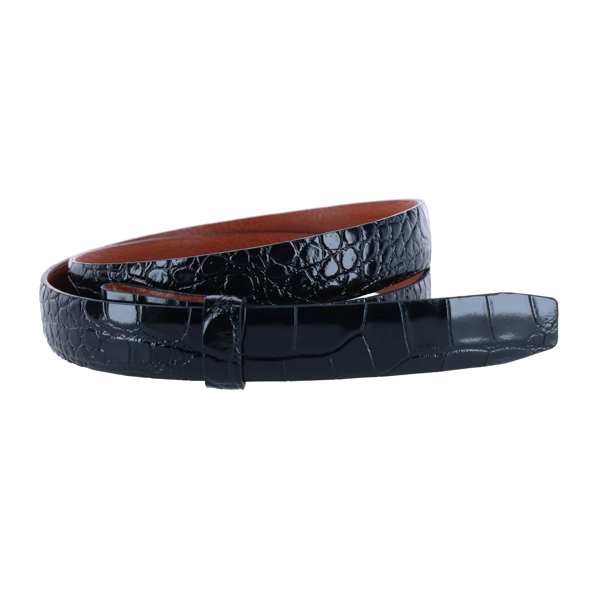 25mm Gator Embossed Leather Belt Strap - Image 3