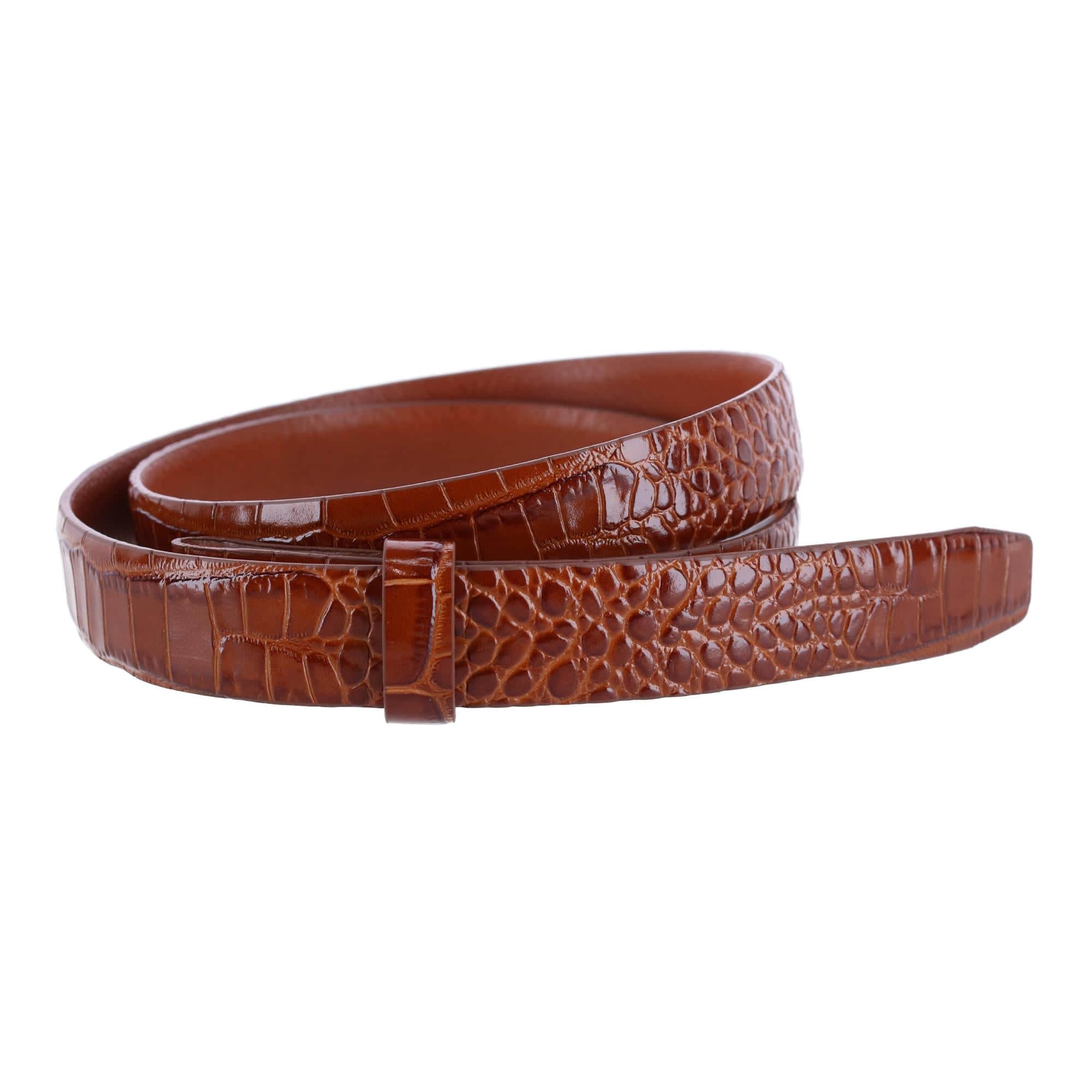 25mm Gator Embossed Leather Belt Strap - Image 4