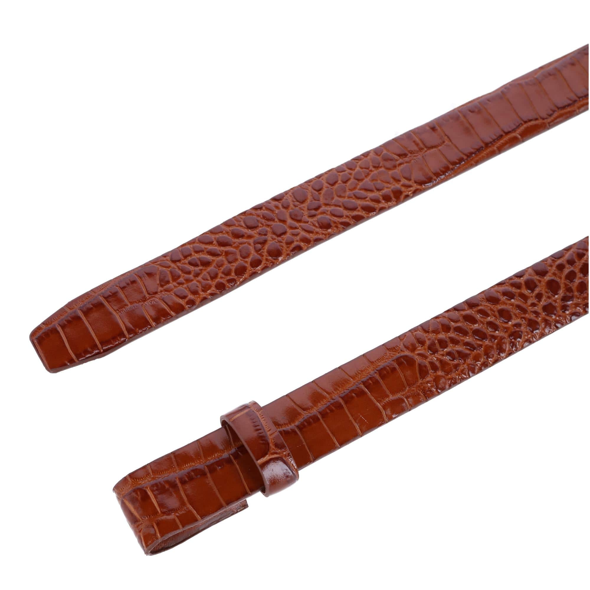 25mm Gator Embossed Leather Belt Strap - Image 6