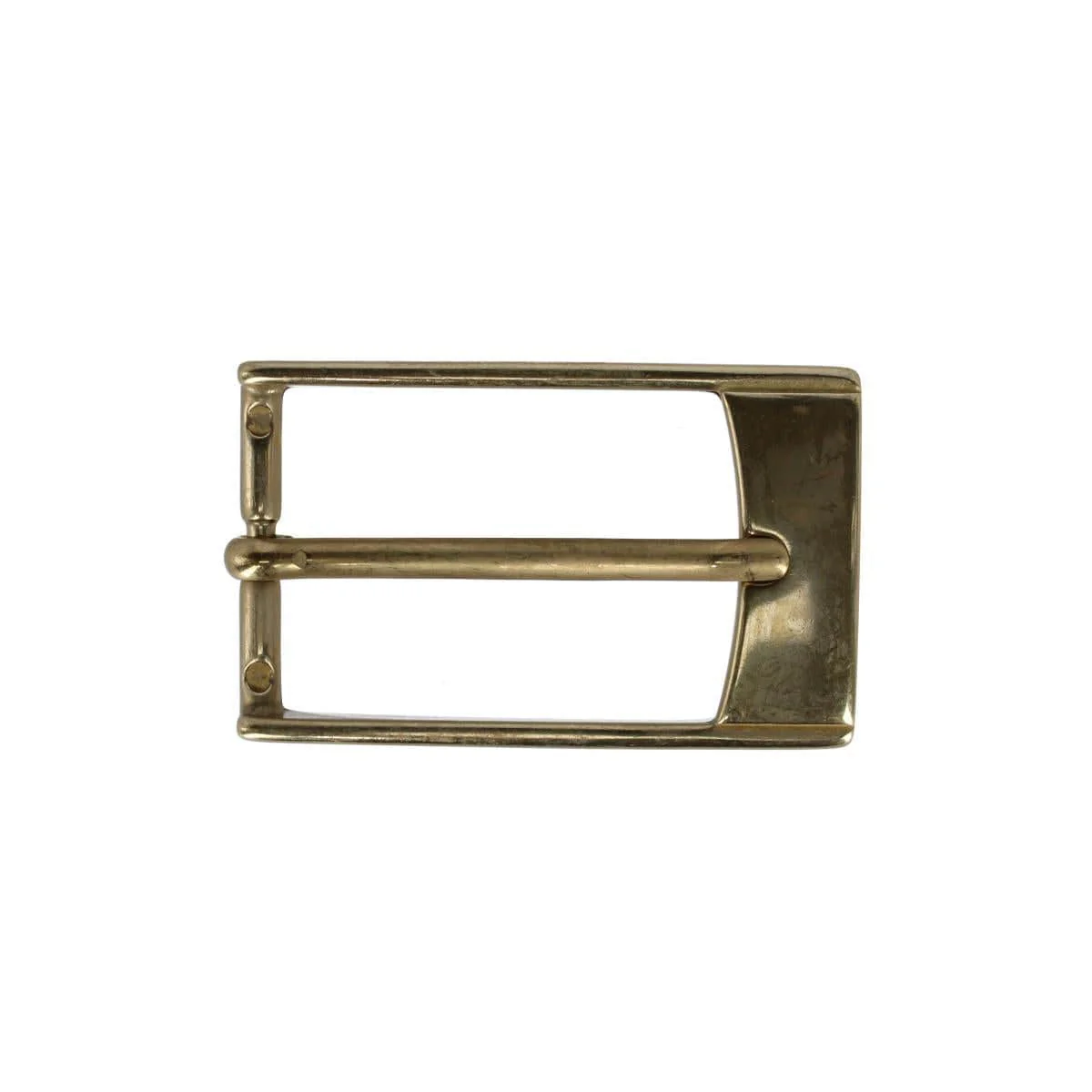 30mm Elongated Rectangular Solid Brass Italian Harness Belt Buckle - Image 3