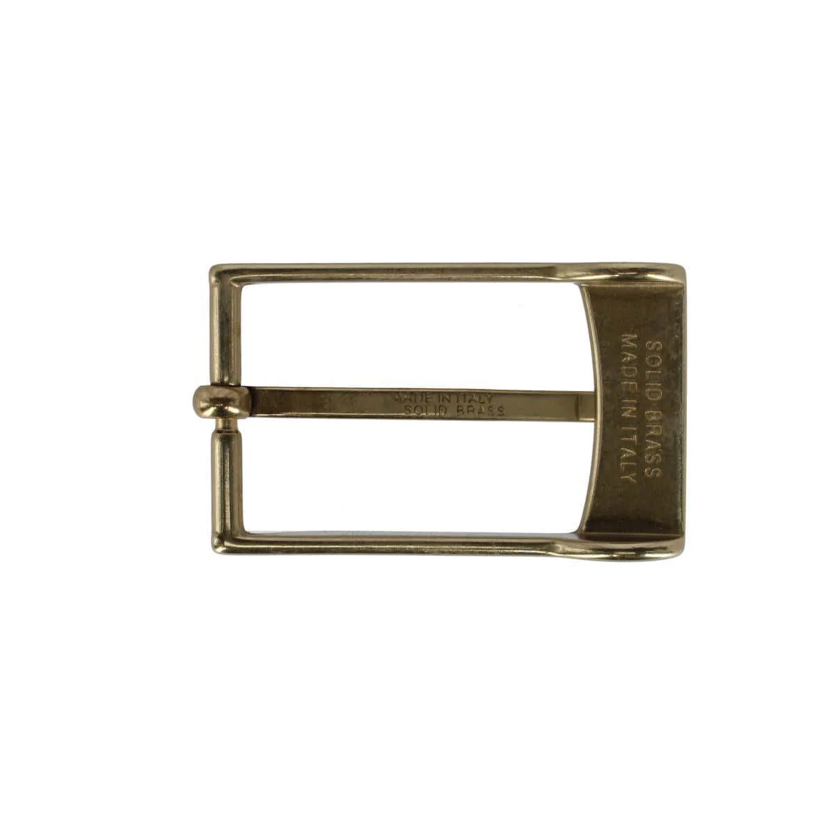 30mm Elongated Rectangular Solid Brass Italian Harness Belt Buckle - Image 7