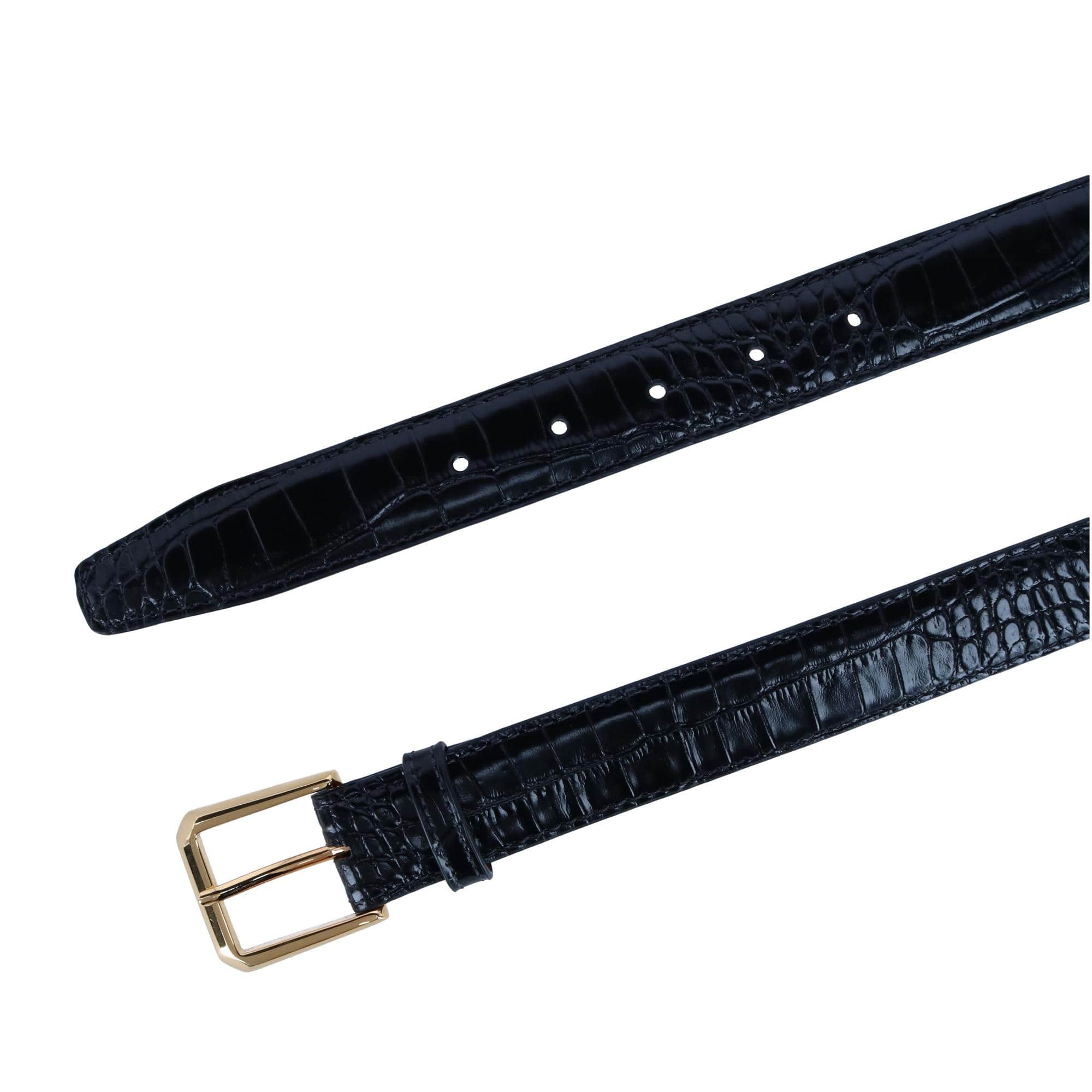 30mm Mock Alligator Embossed Italian Leather Belt - Image 8
