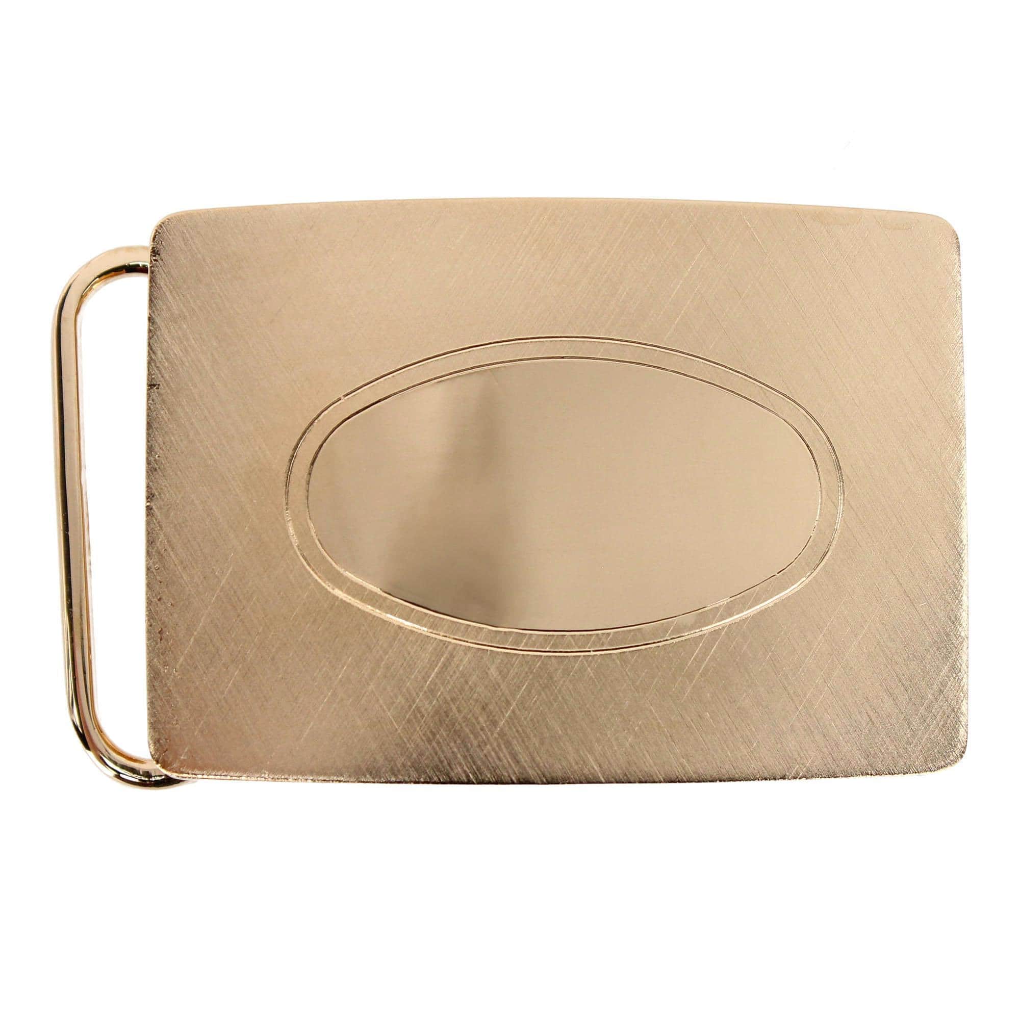 30mm Oval Signet Brass Based Compression Belt Buckle - Image 4