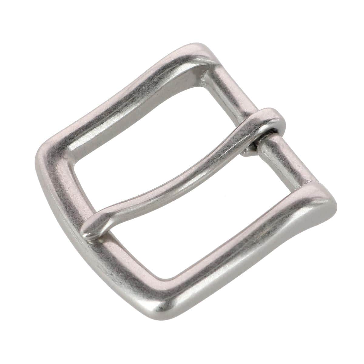 32mm Soft Edged Solid Brass Brushed Nickel Single Prong Buckle - Image 4