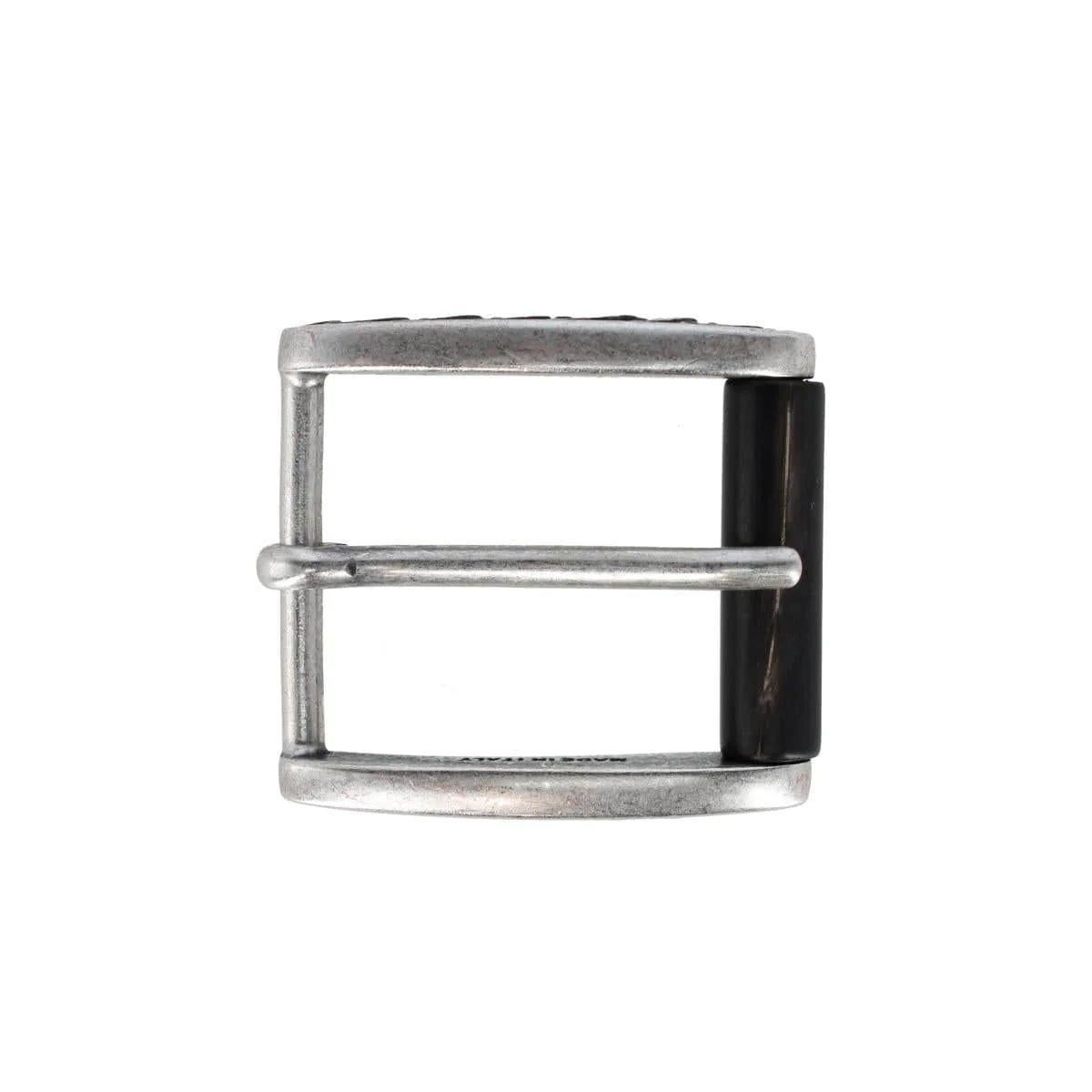 35mm Italian Side Detailed Solid Brass with Black Stag Horn Roller Harness Belt Buckle - Image 2