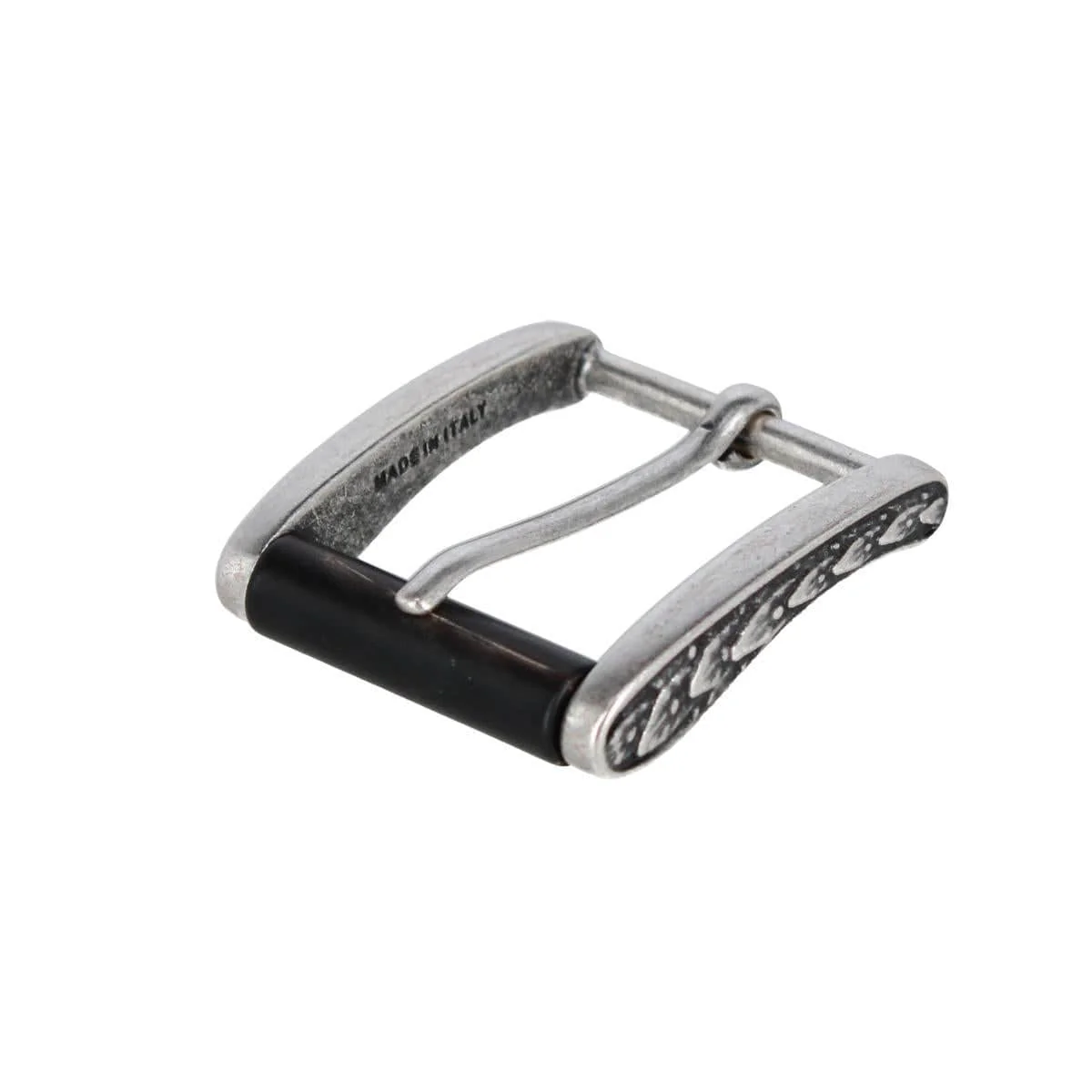 35mm Italian Side Detailed Solid Brass with Black Stag Horn Roller Harness Belt Buckle - Image 4