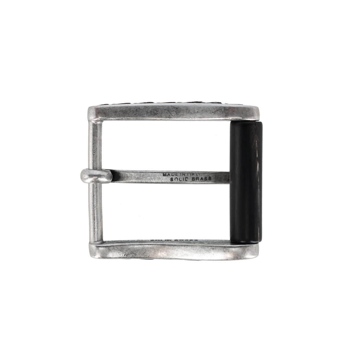 35mm Italian Side Detailed Solid Brass with Black Stag Horn Roller Harness Belt Buckle - Image 6