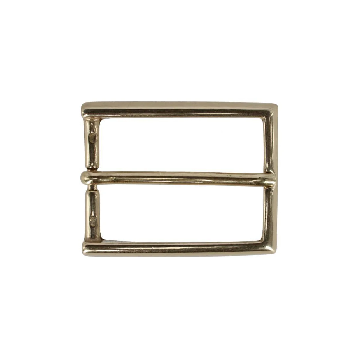 35mm Italian Simply Classic Rectangular Solid Brass Harness Belt Buckle - Image 3
