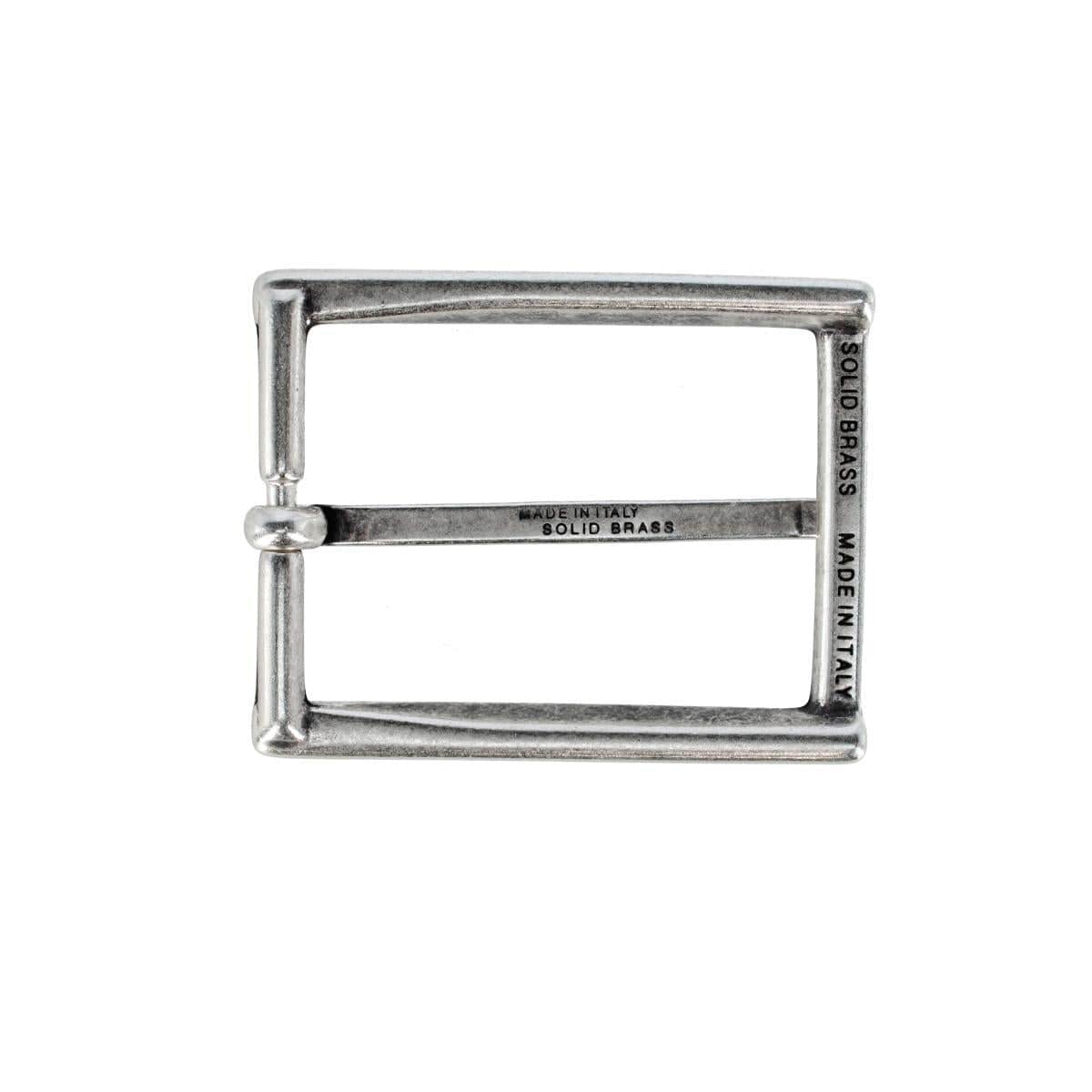 35mm Italian Simply Classic Rectangular Solid Brass Harness Belt Buckle - Image 6