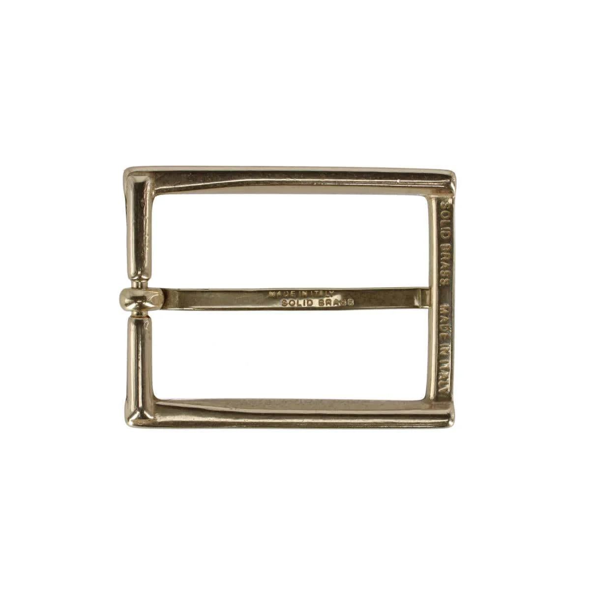 35mm Italian Simply Classic Rectangular Solid Brass Harness Belt Buckle - Image 7