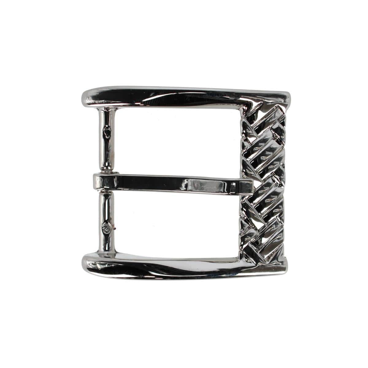 40mm Solid Brass Basketweave Design Italian Harness Belt Buckle - Image 2