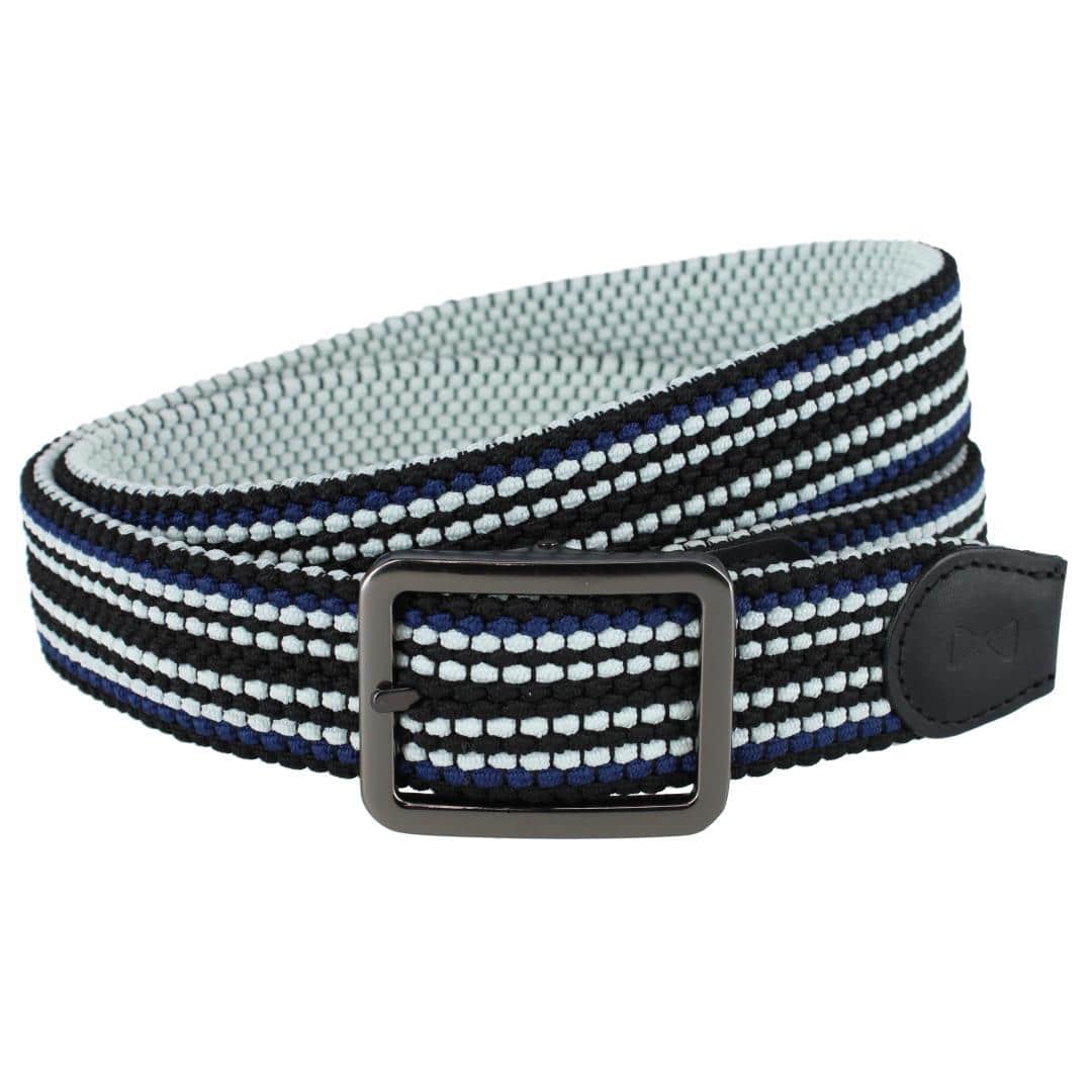 Alejandro Black Stripes and White Reversible Braided 35MM Casual Golf Belt