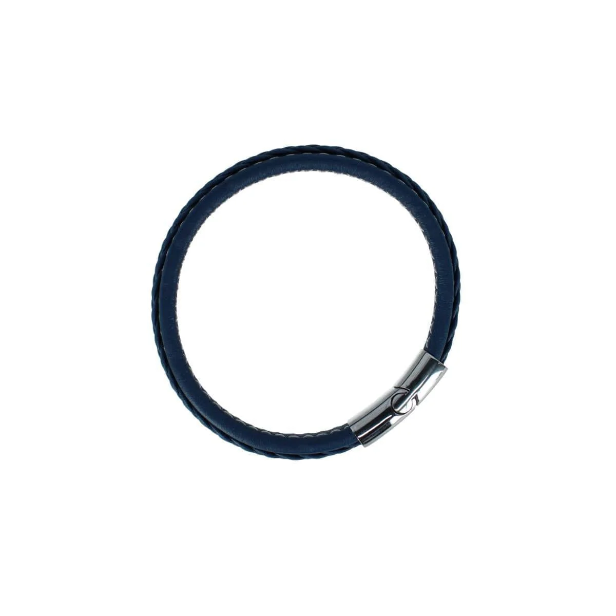 Amari's Azure Stitched Leather Secure Clasped Bracelet - Image 3