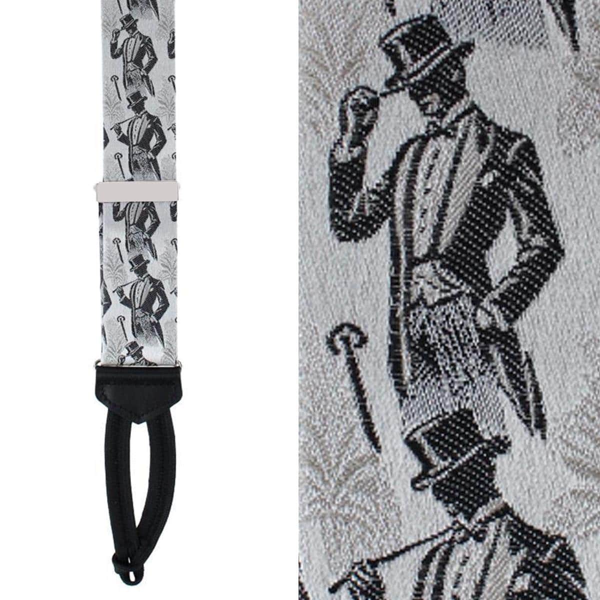 Ambrose Dapper Night Silk Formal End Braces and Necktie Set - Image 3