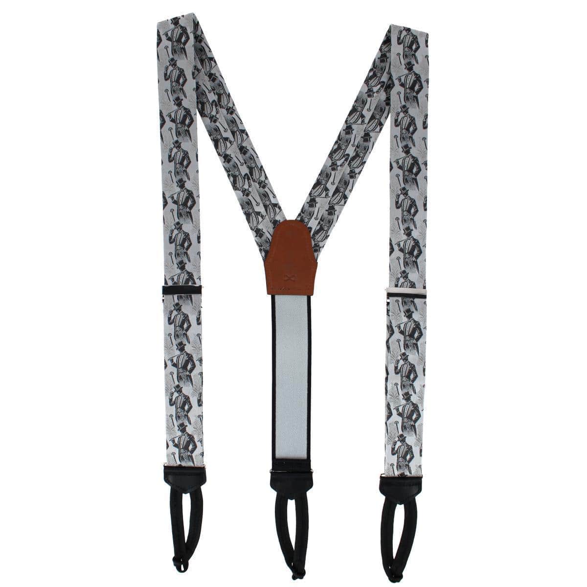 Ambrose Dapper Night Silk Formal End Braces and Necktie Set - Image 4
