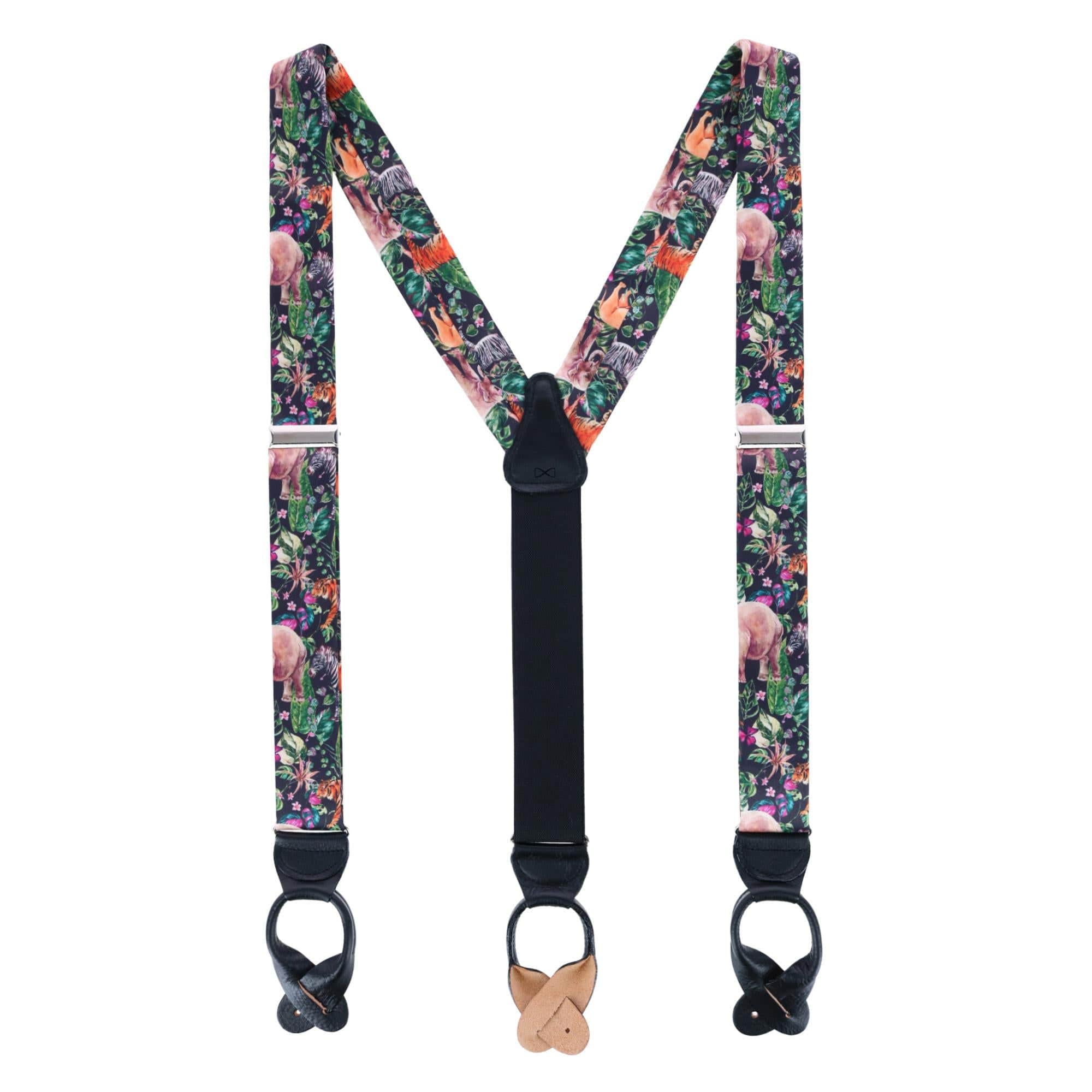 Animal Safari Silk Button End Braces - Image 3