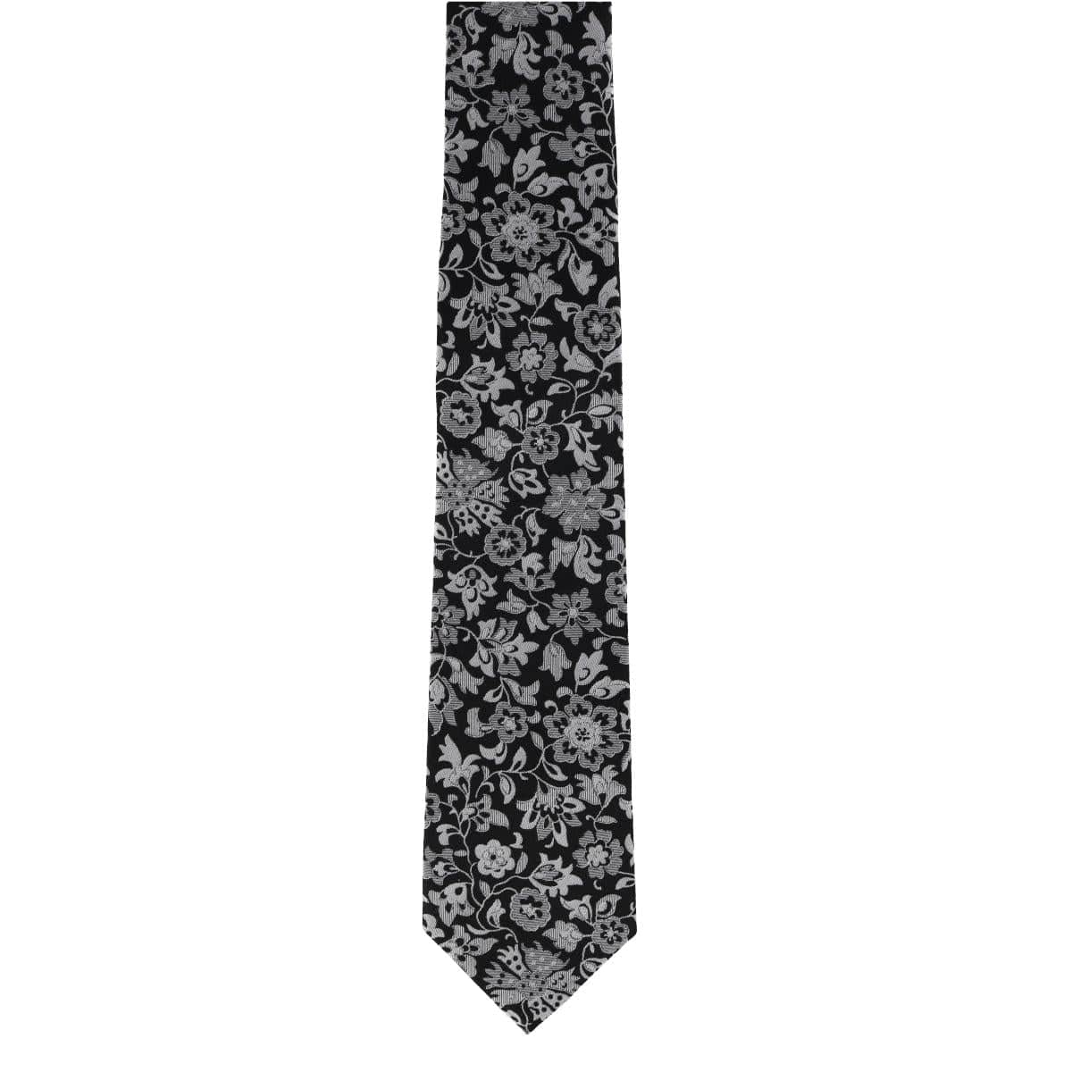 Arian Silver Floral and Vine Business Necktie - Image 3