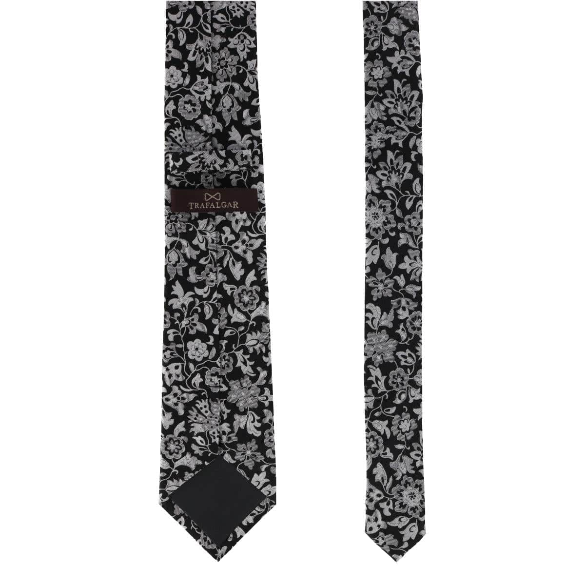 Arian Silver Floral and Vine Business Necktie - Image 4