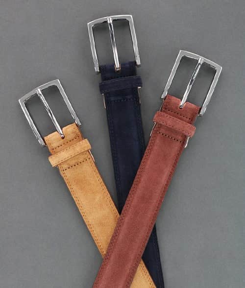 Armando Italian Suede 35mm Feathered Edge Belt - Image 14
