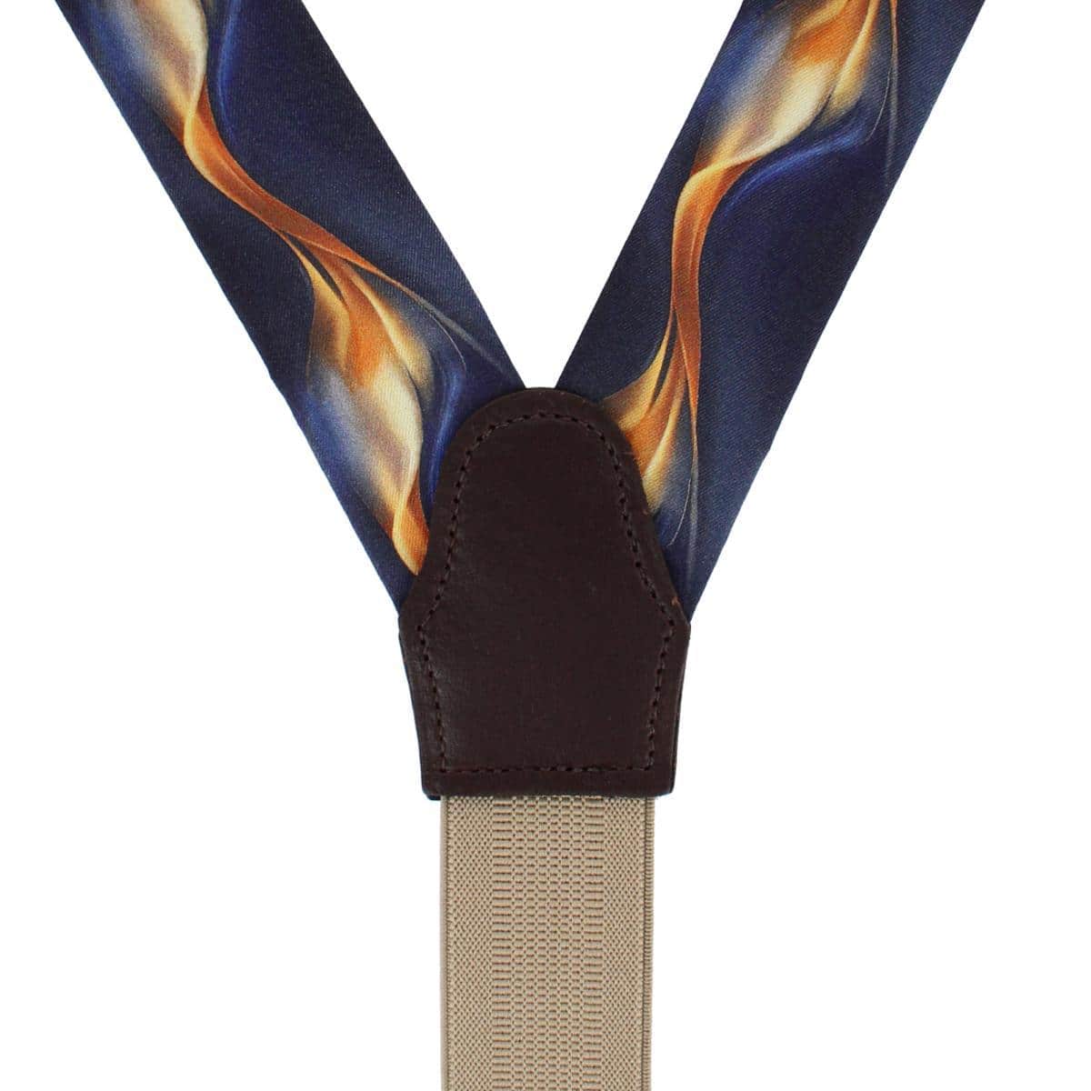 Atticus Blue and Gold Billow Silk Button End Braces - Image 3