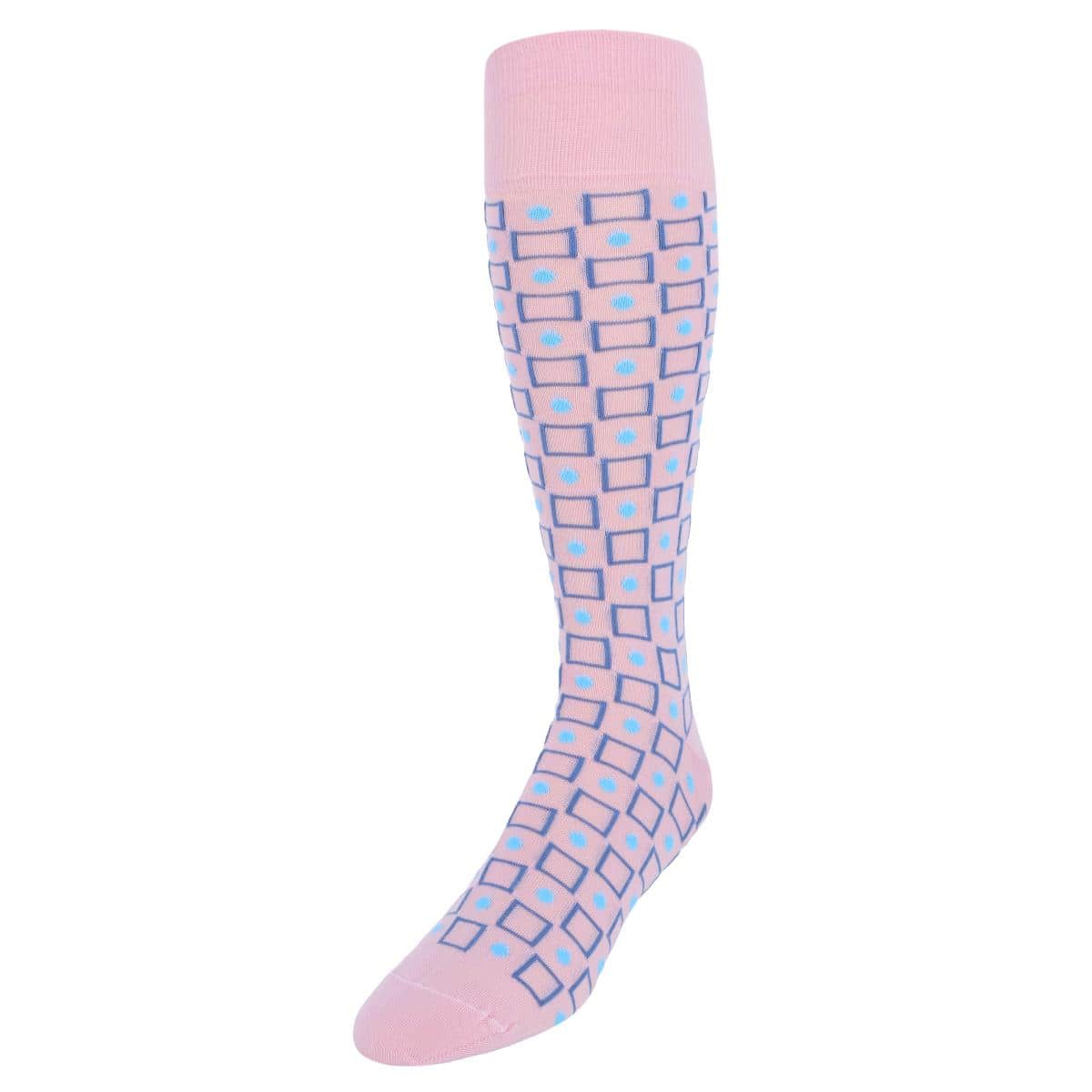 Aurelien Square and Circle Patterned Mercerized Cotton Mid-Calf  Socks - Image 3
