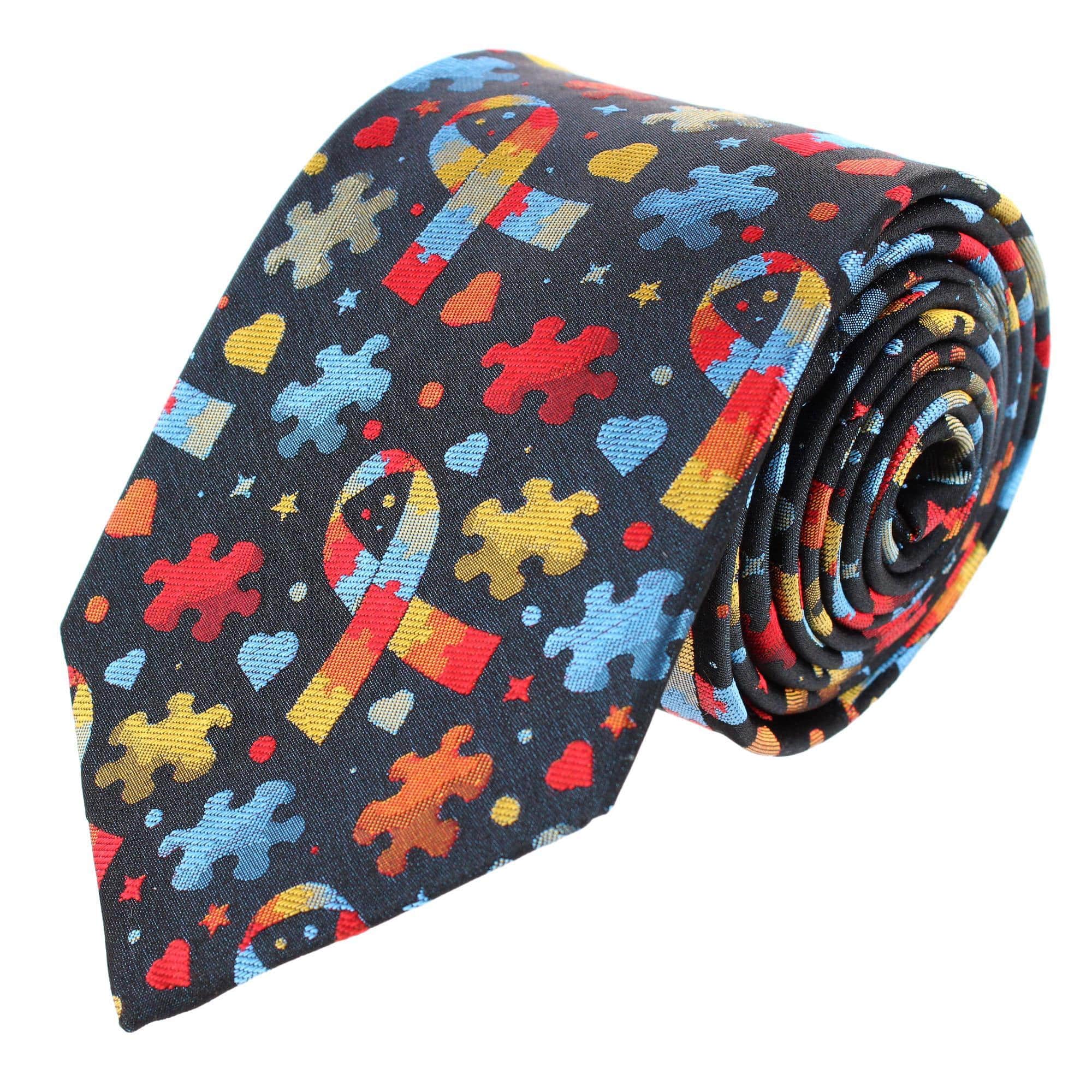 Autism Visibility Novelty Silk Necktie - Image 2