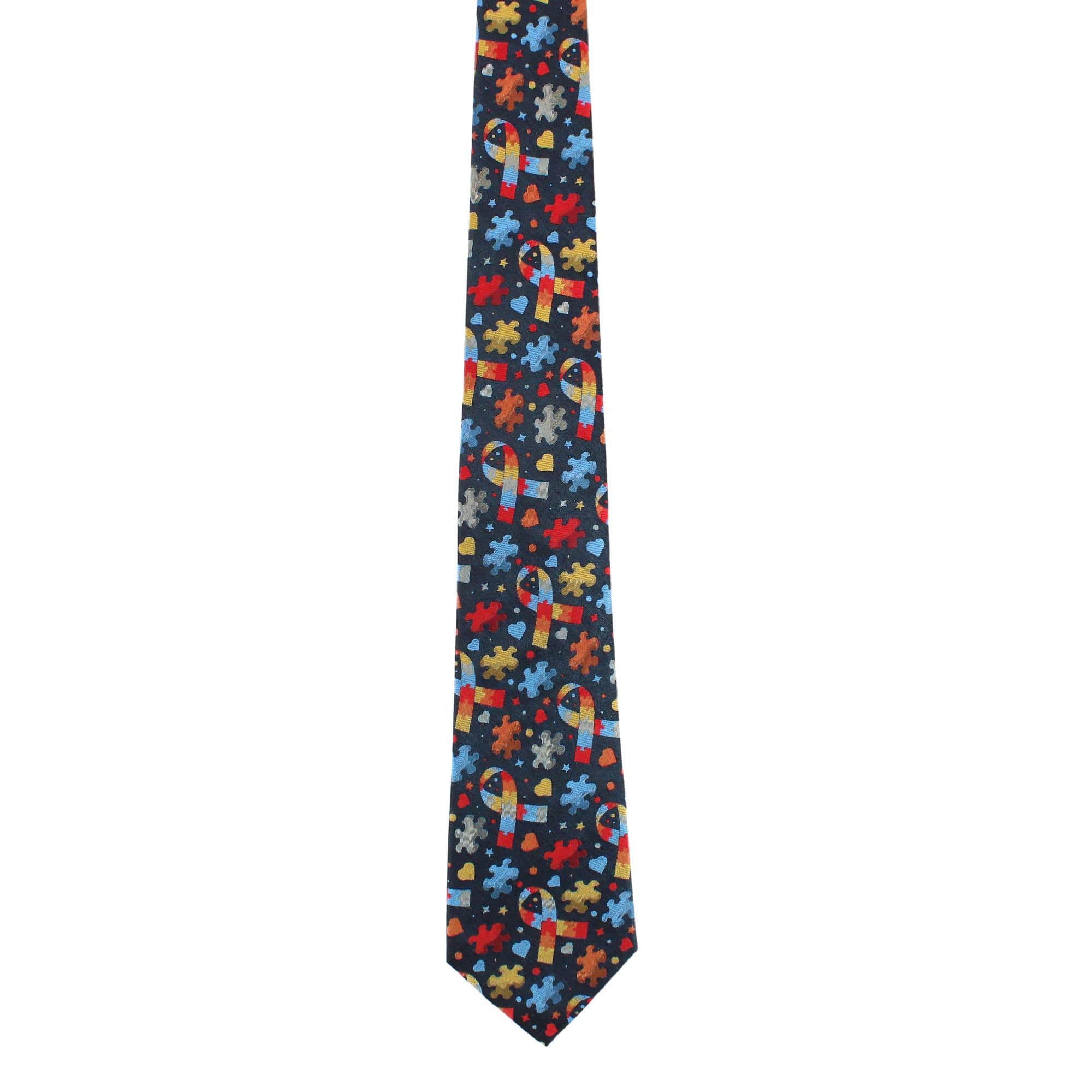 Autism Visibility Novelty Silk Necktie - Image 3