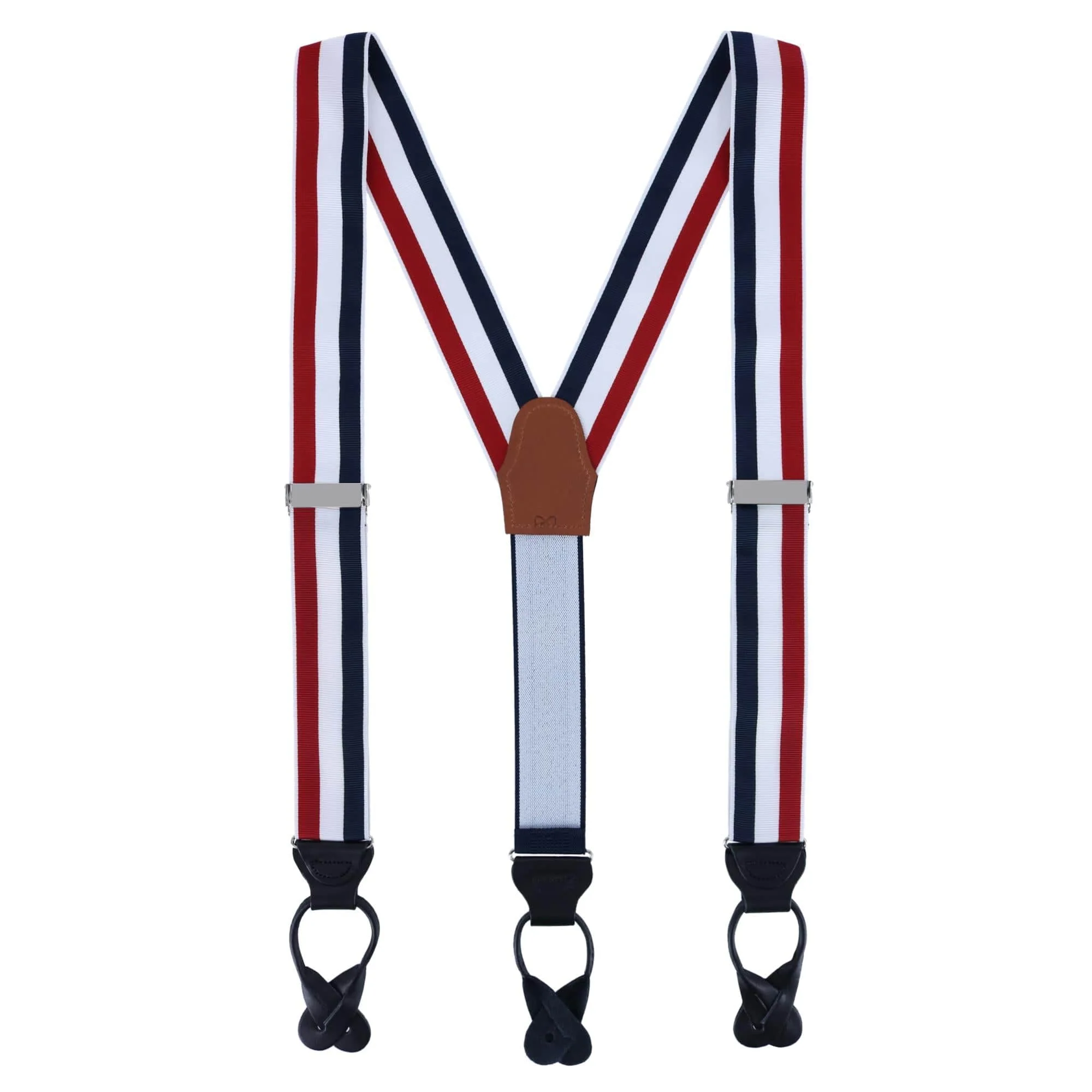 Balint 38MM Striped Non Stretch Grosgrain Ribbon Button End Braces - Image 11