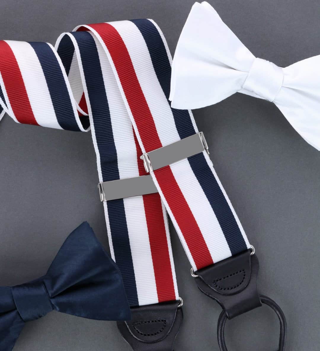 Balint 38MM Striped Non Stretch Grosgrain Ribbon Button End Braces - Image 21