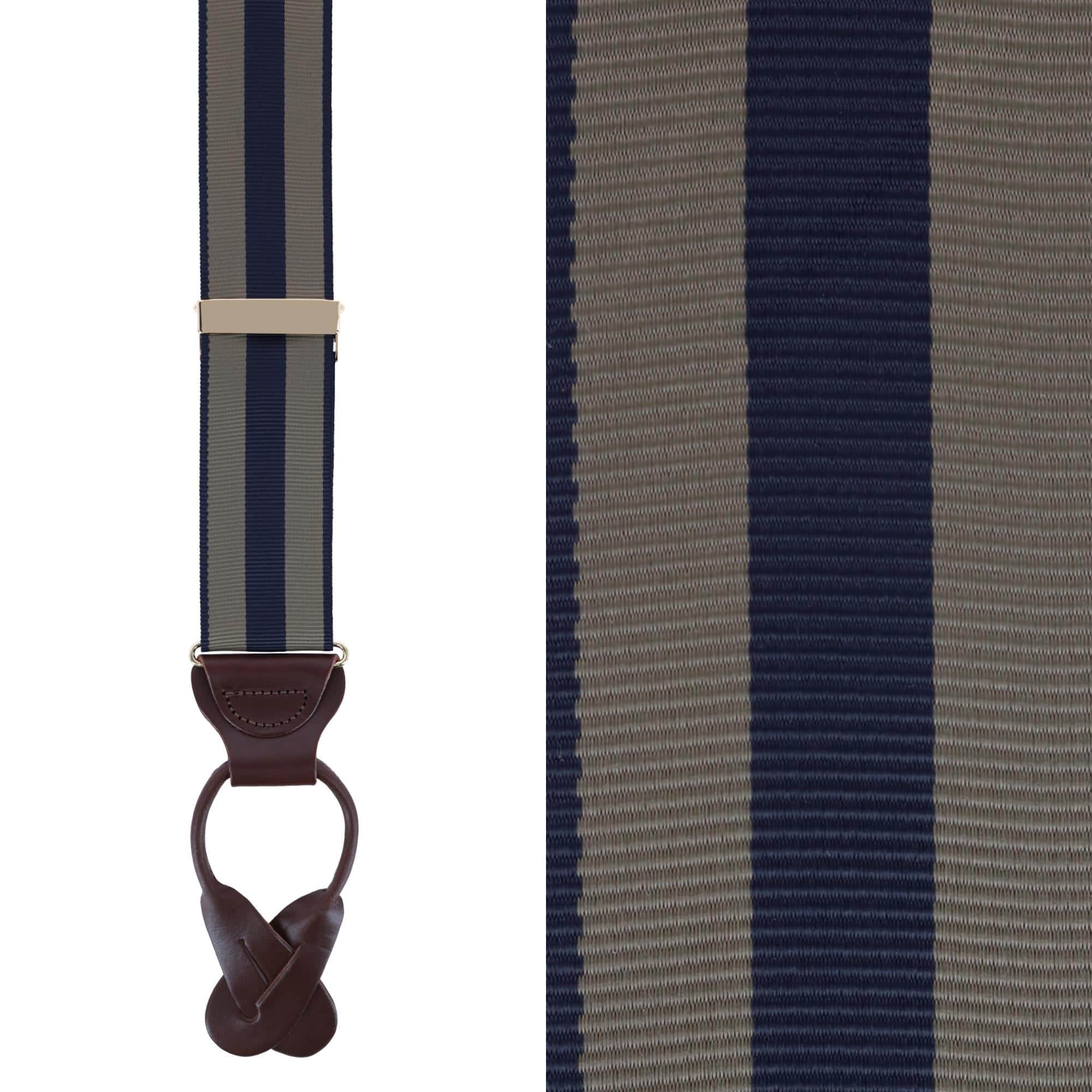Balint 38MM Striped Non Stretch Grosgrain Ribbon Button End Braces - Image 3