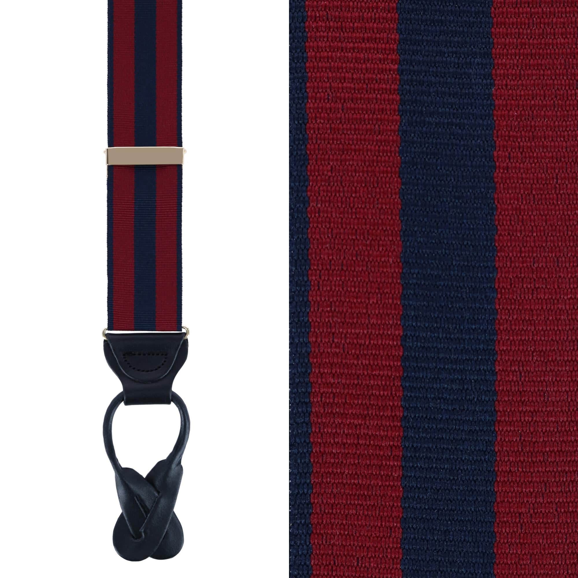 Balint 38MM Striped Non Stretch Grosgrain Ribbon Button End Braces - Image 4