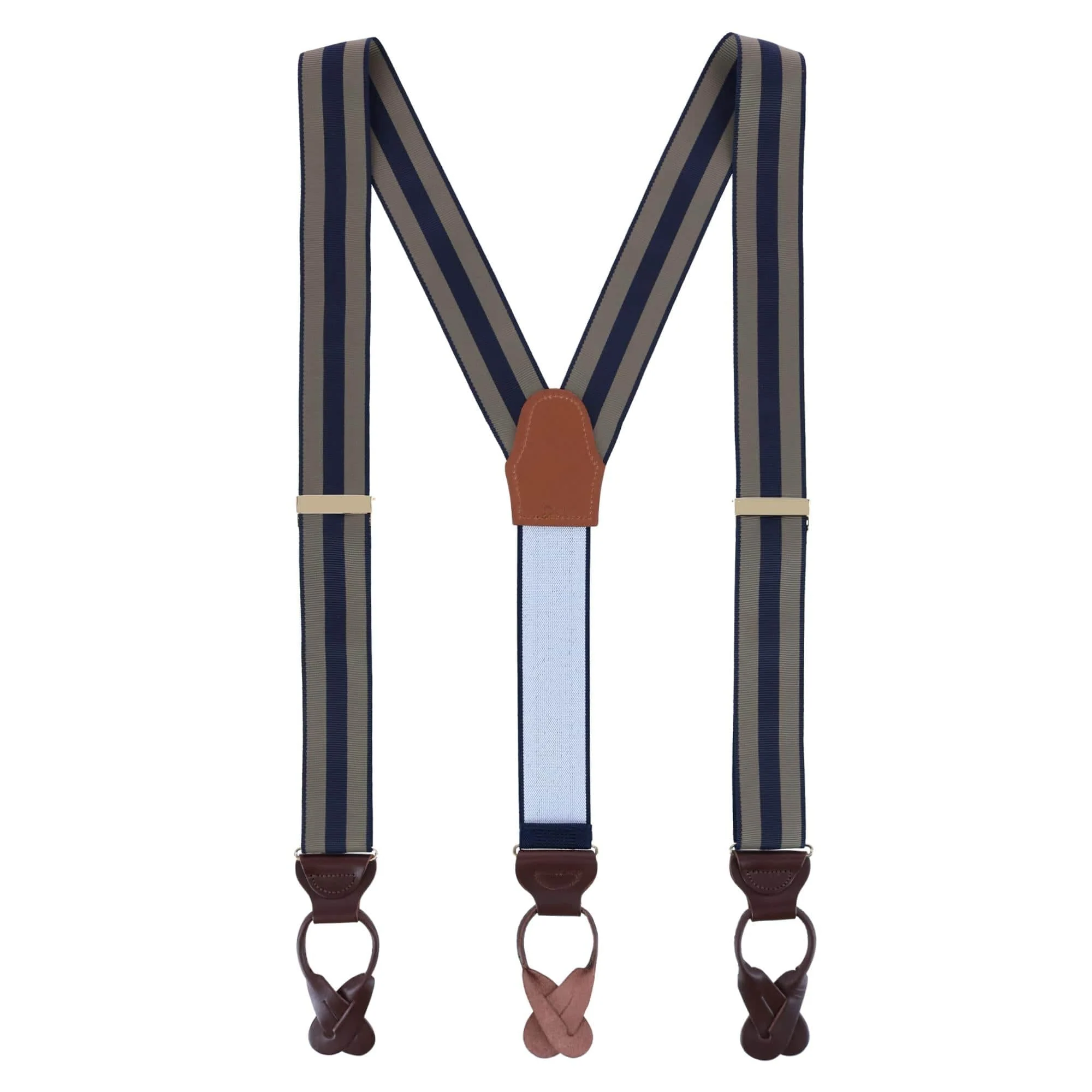 Balint 38MM Striped Non Stretch Grosgrain Ribbon Button End Braces - Image 8