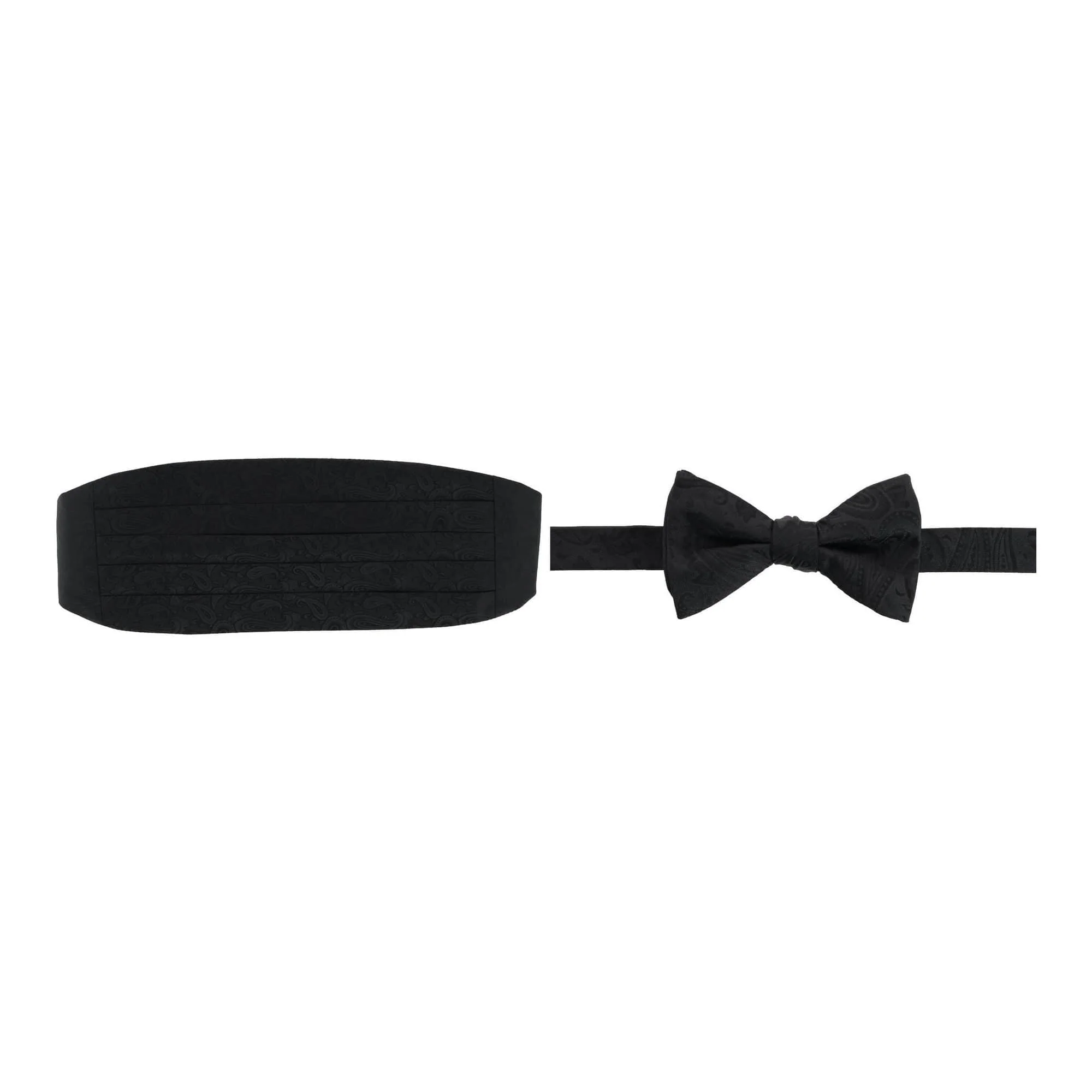 Banbury Tone on Tone Paisley Silk Cummerbund & Bow Tie Bundle - Image 2