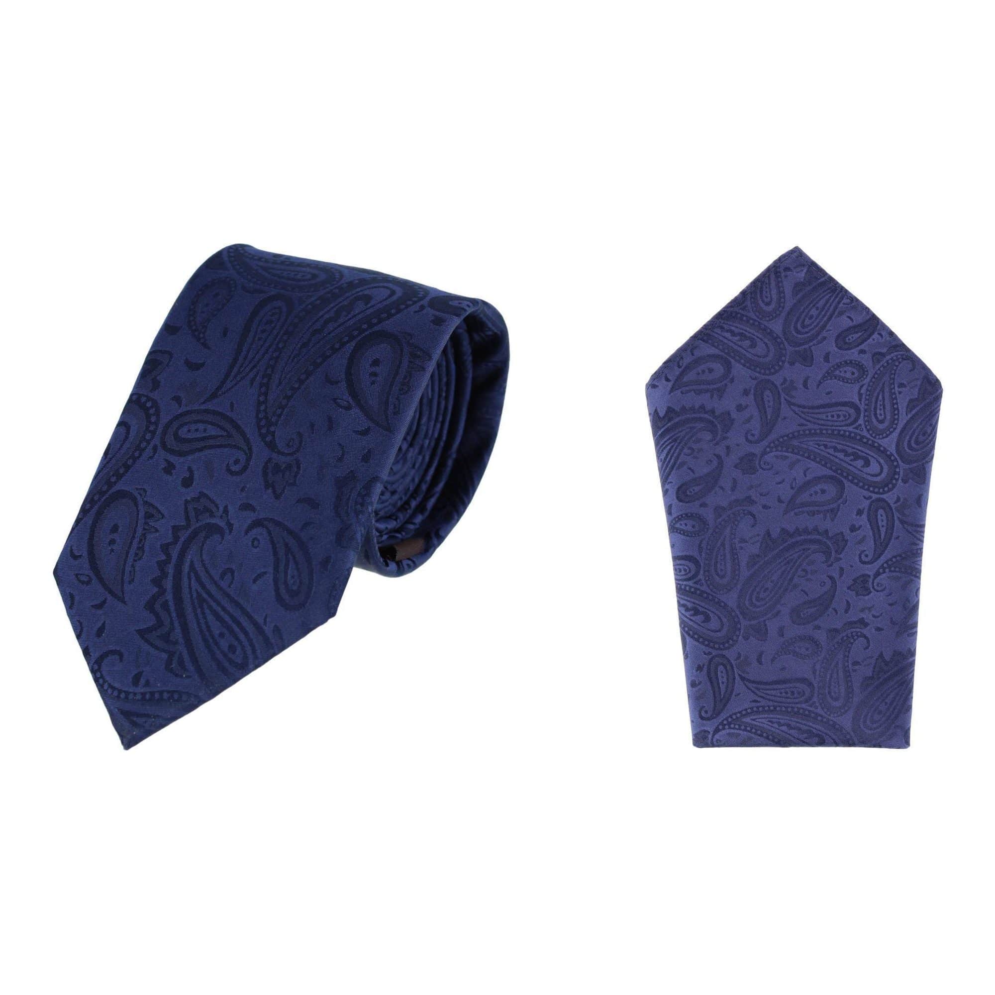 Banbury Tone on Tone Paisley Silk Necktie & Pocket Square Set - Image 3