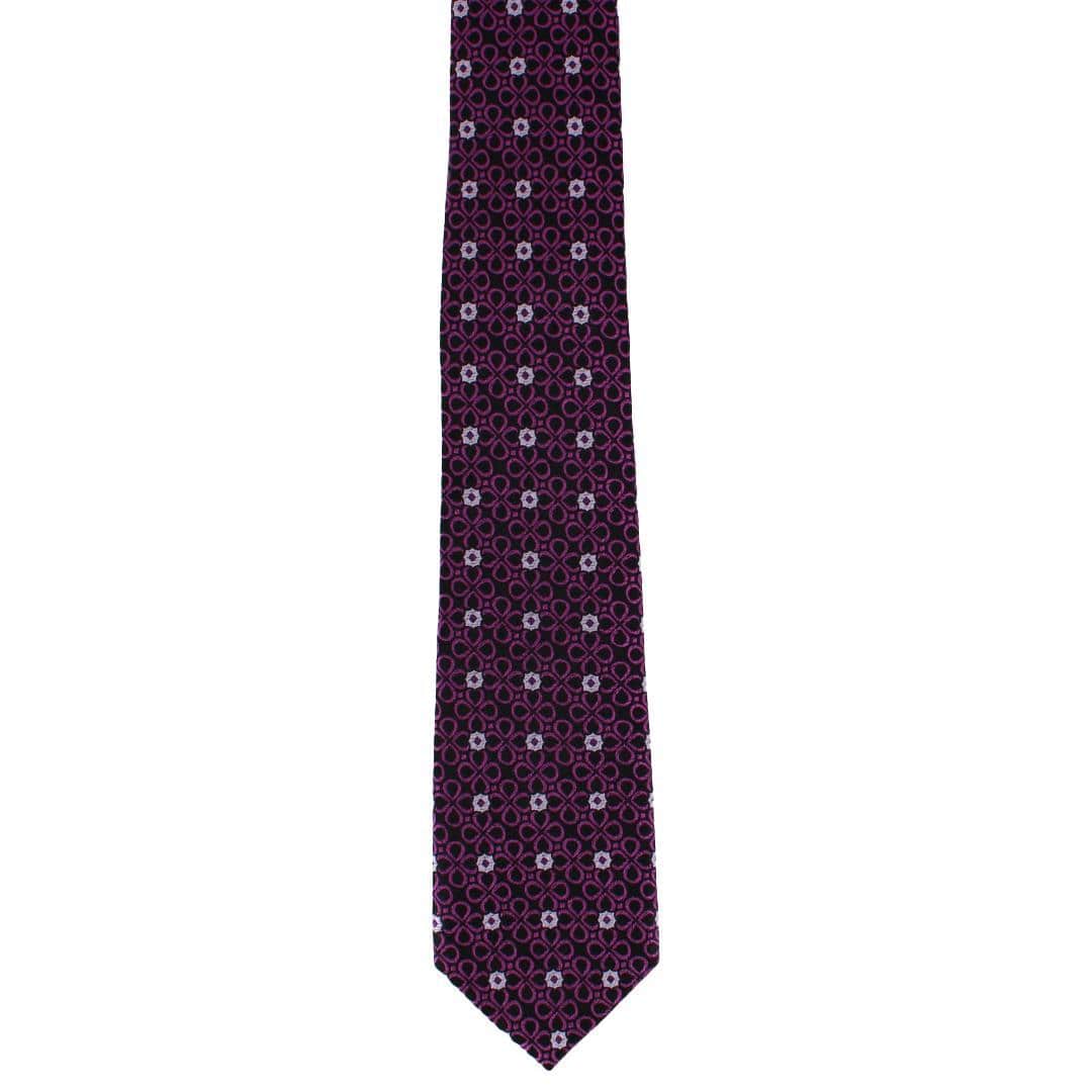 Basil Bubble Floral Business Novelty Silk Necktie - Image 3