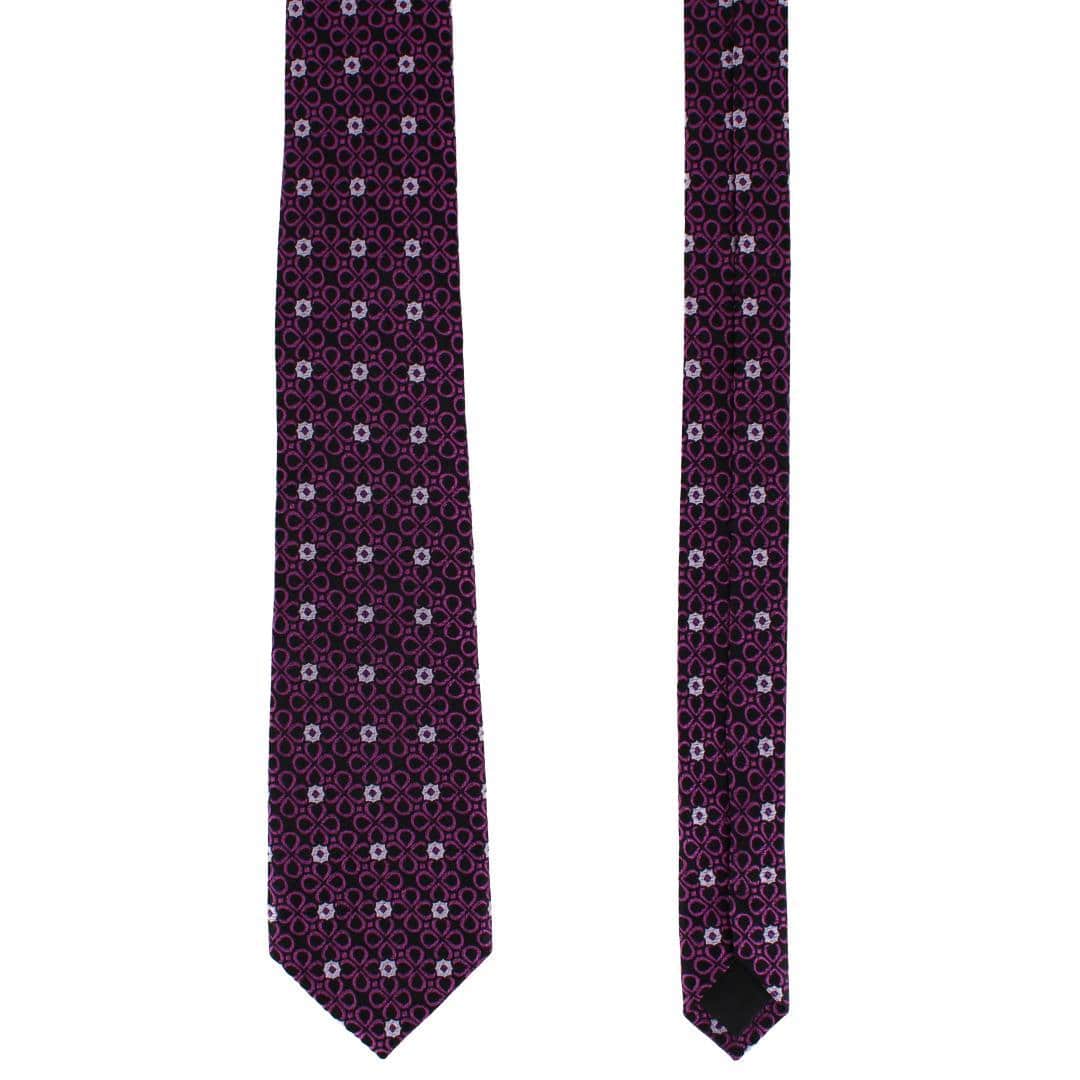 Basil Bubble Floral Business Novelty Silk Necktie - Image 4