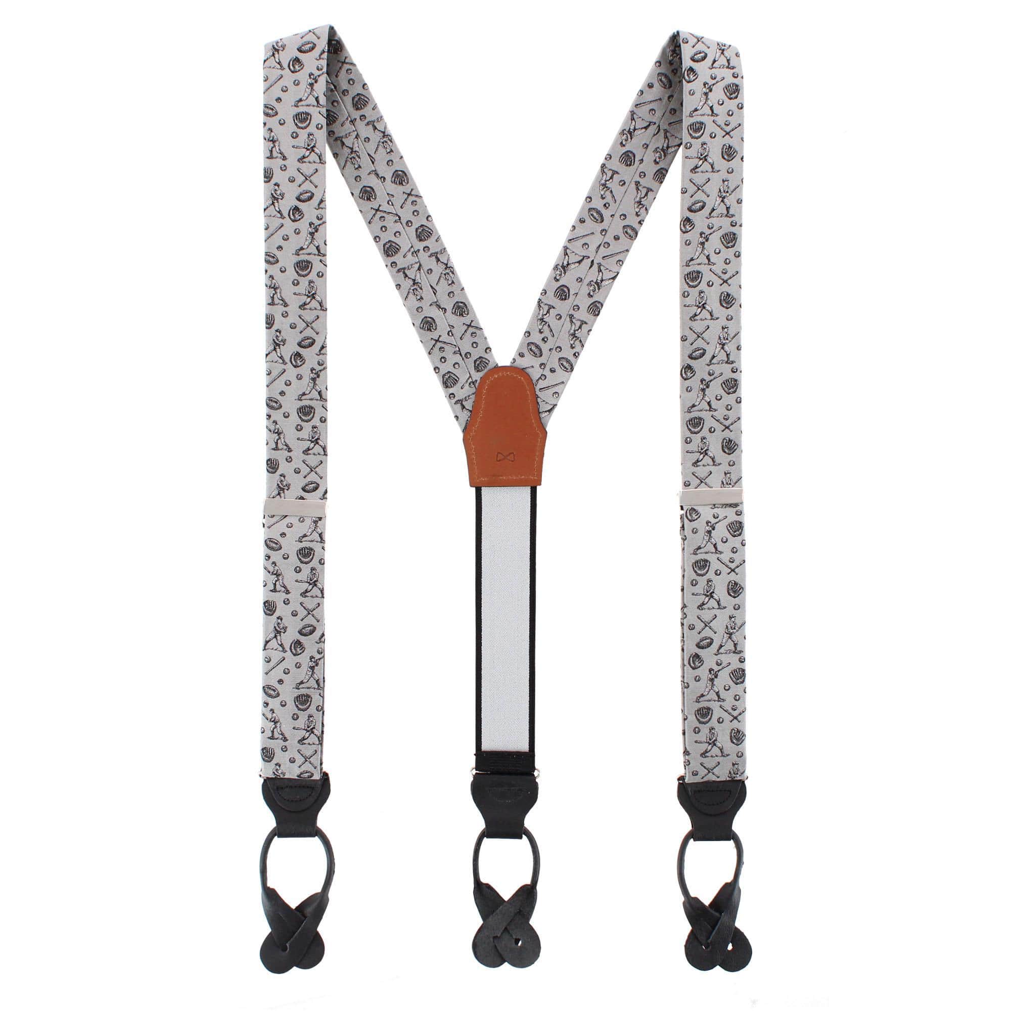 Batter Up Novelty Baseball Silk Button End Braces - Image 3