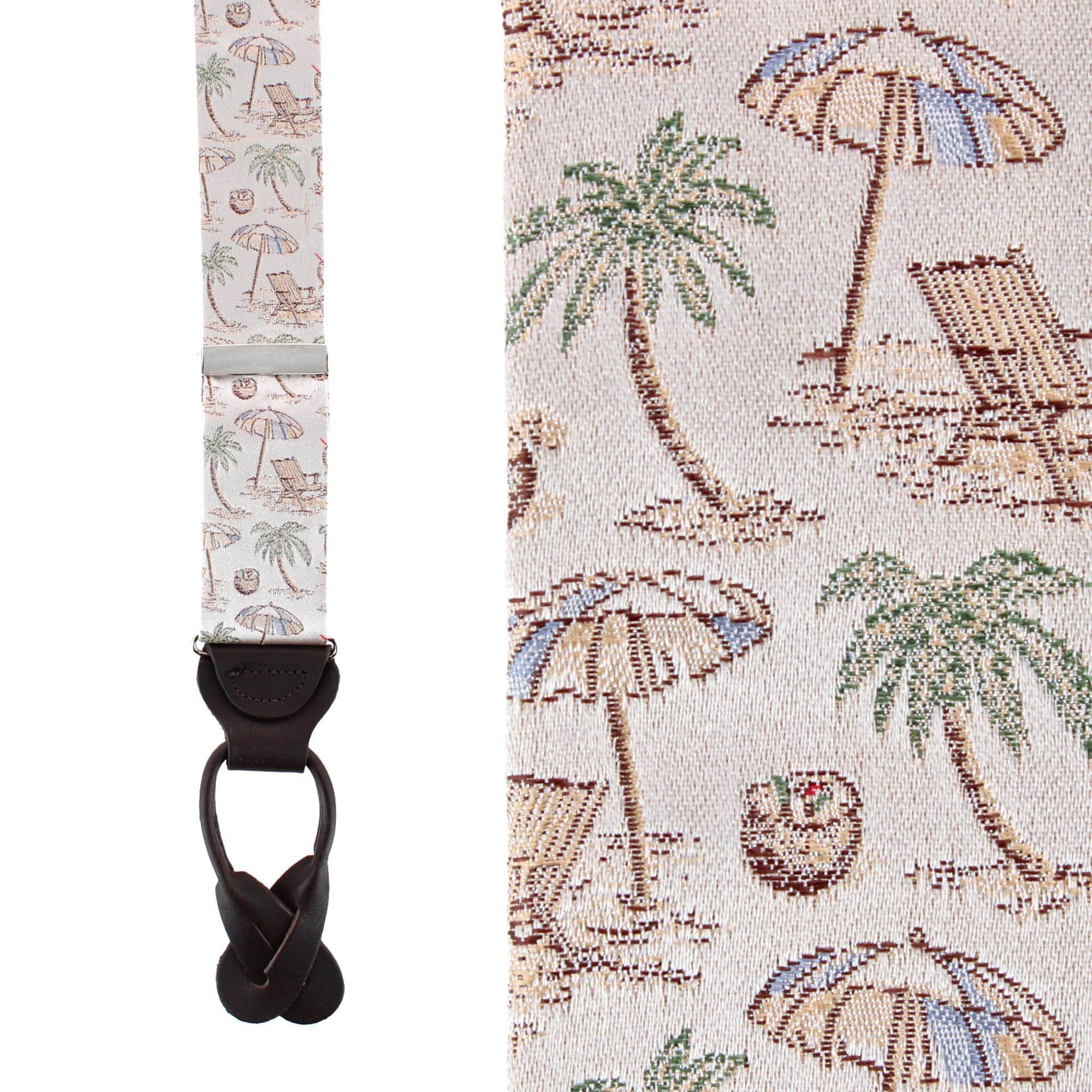 Beach Get A Way Silk Novelty Button End Braces - Image 3
