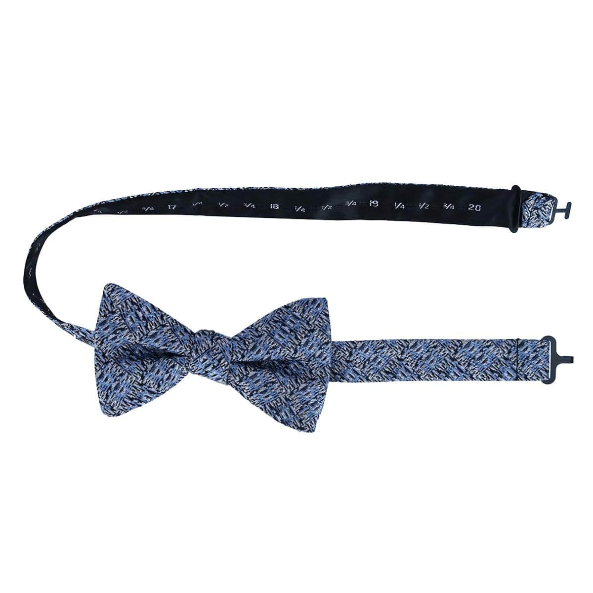 Benito's Blue Basketweave Pattern Silk Novelty Bow Tie - Image 4