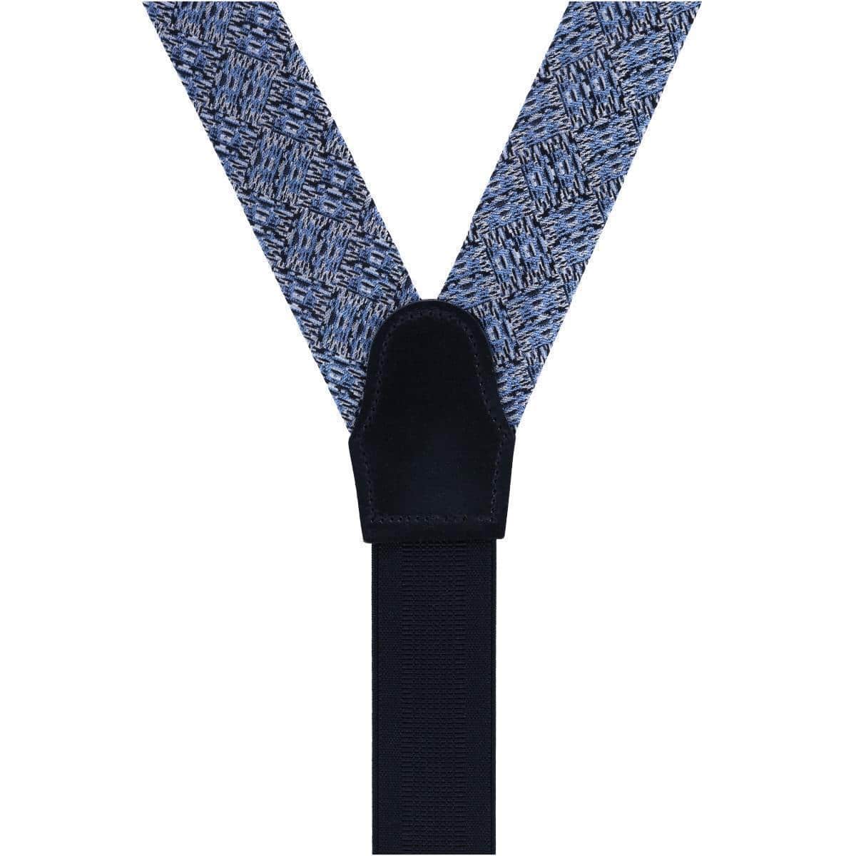 Benito's Blue Basket Weave Pattern Silk Novelty Button End Braces - Image 4