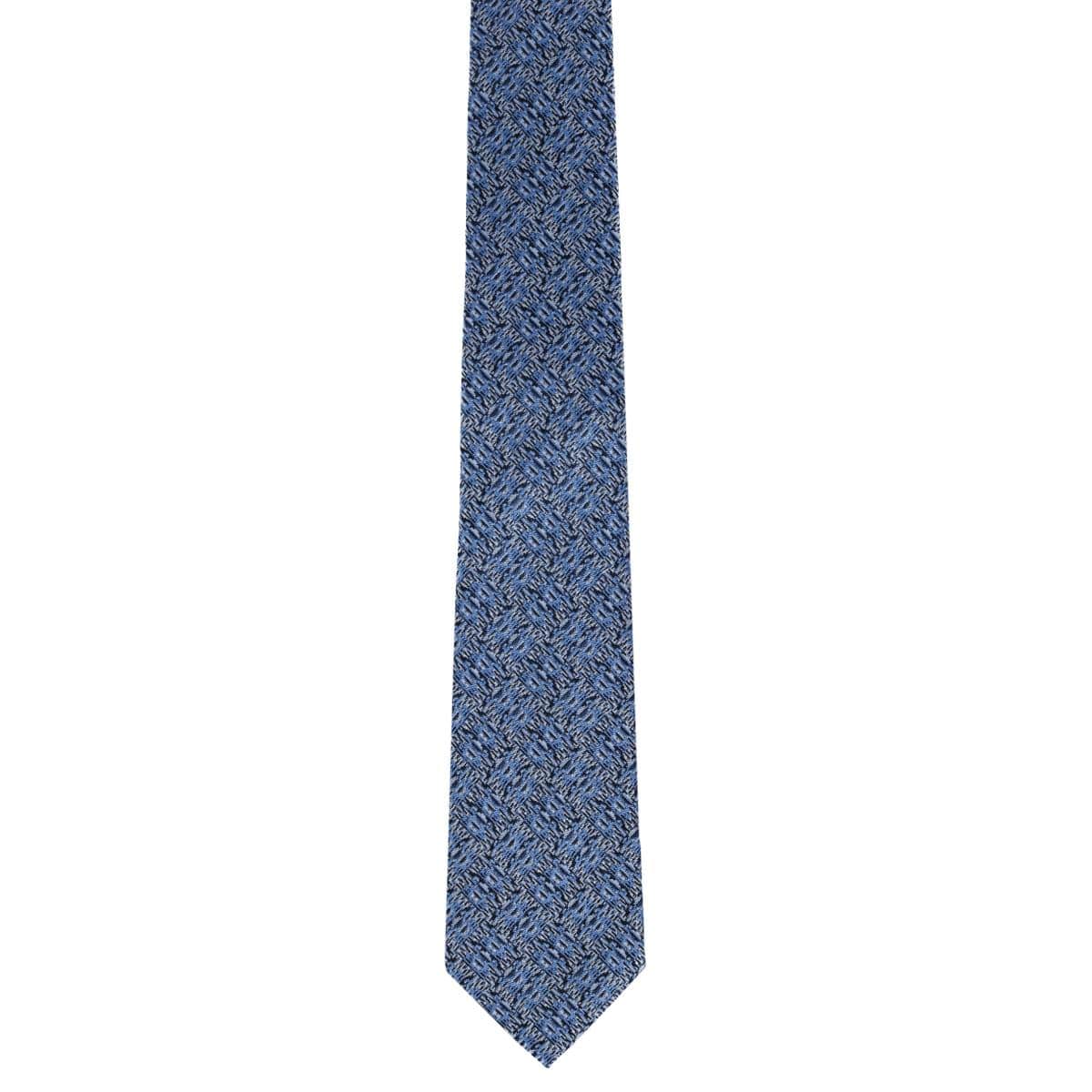 Benito's Blue Basketweave Patterned Silk Novelty Necktie - Image 3