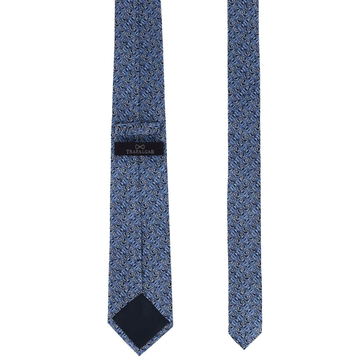 Benito's Blue Basketweave Patterned Silk Novelty Necktie - Image 4