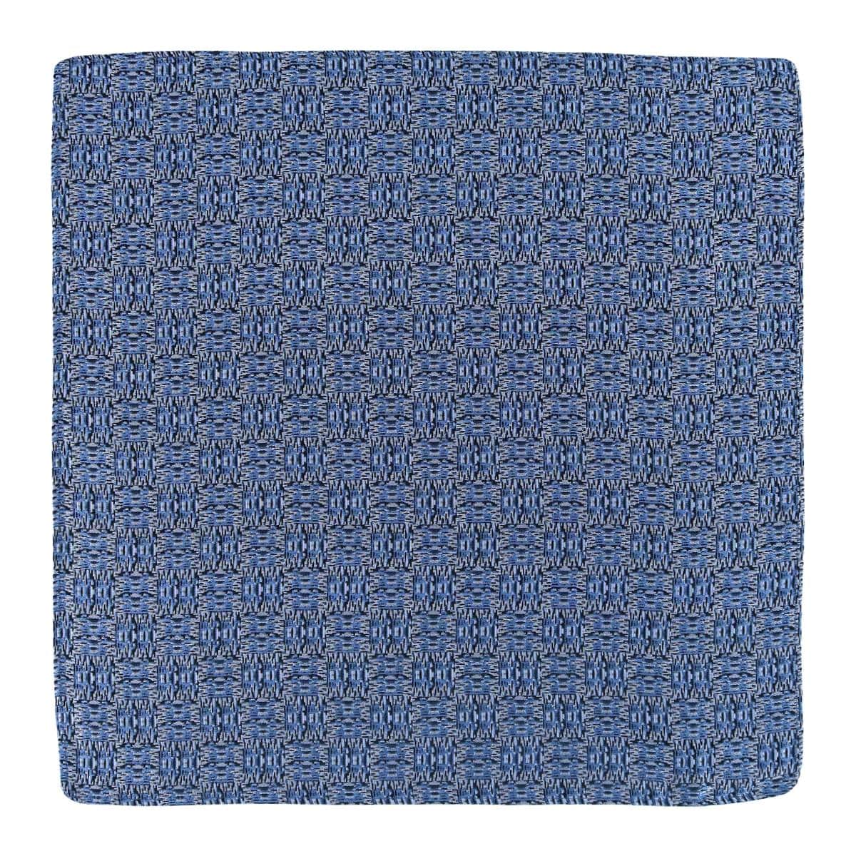 Benito's Blue Basketweave Patterned Silk Pocket Square - Image 3