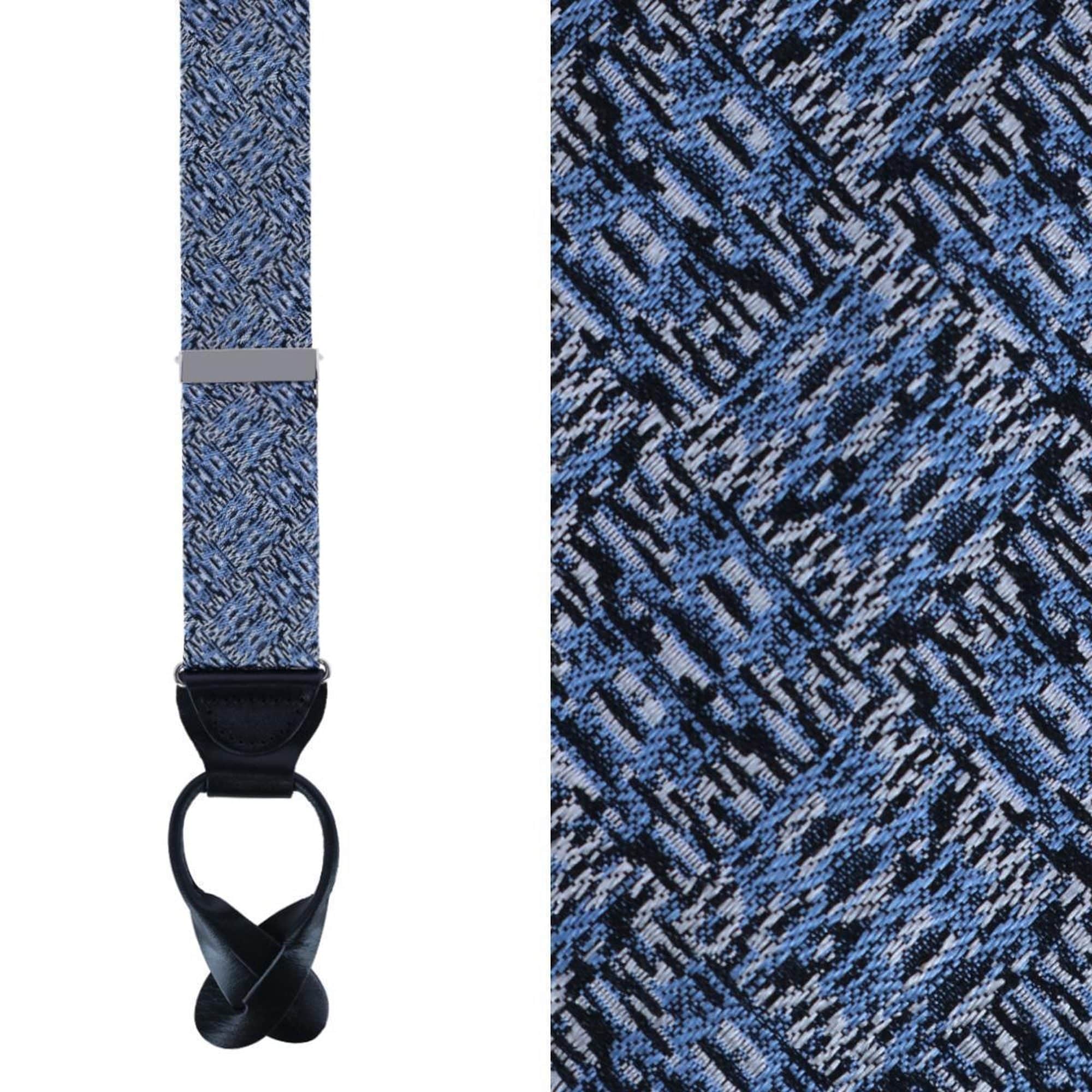 Benito's Blue Basketweave Silk Braces and Bow Tie Bundle - Image 3