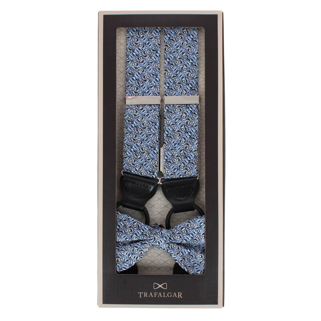 Benito's Blue Basketweave Silk Braces and Bow Tie Bundle - Image 7