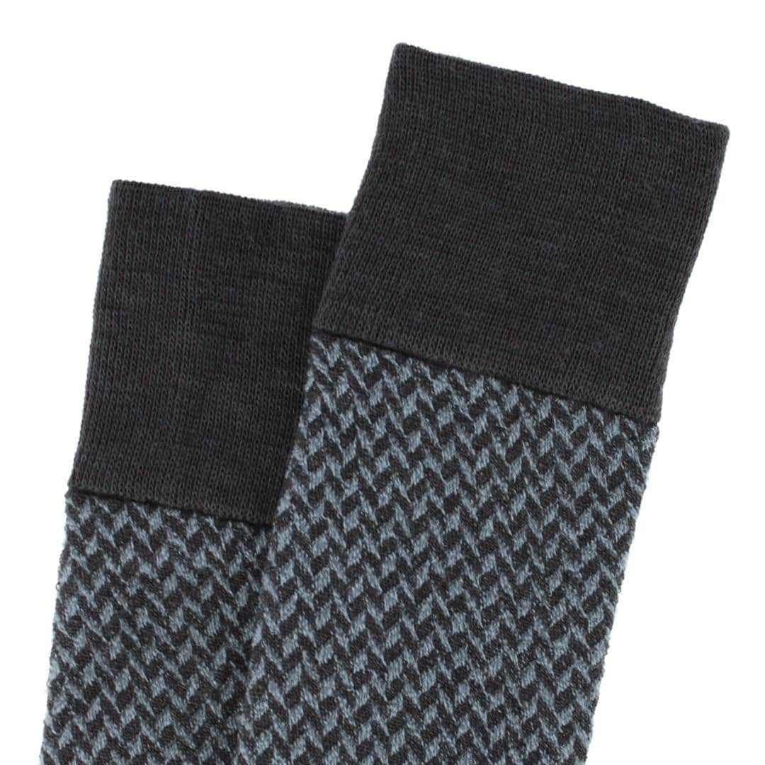 Benoit Herringbone Patterned Mid-Calf Merino Wool Socks (1 Pair) - Image 6