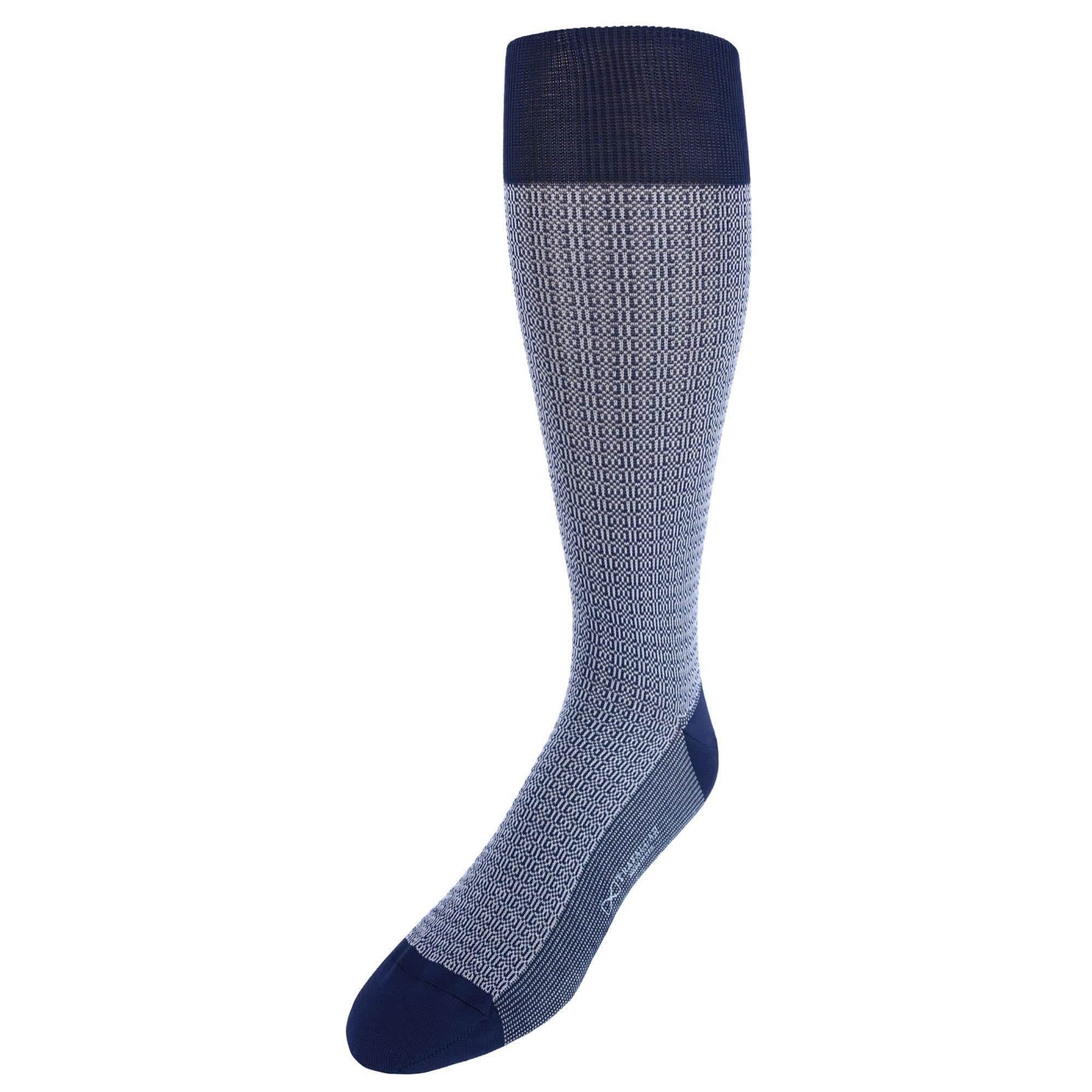 Bernard Chain Link Mercerized Cotton Mid-Calf Socks - Image 2
