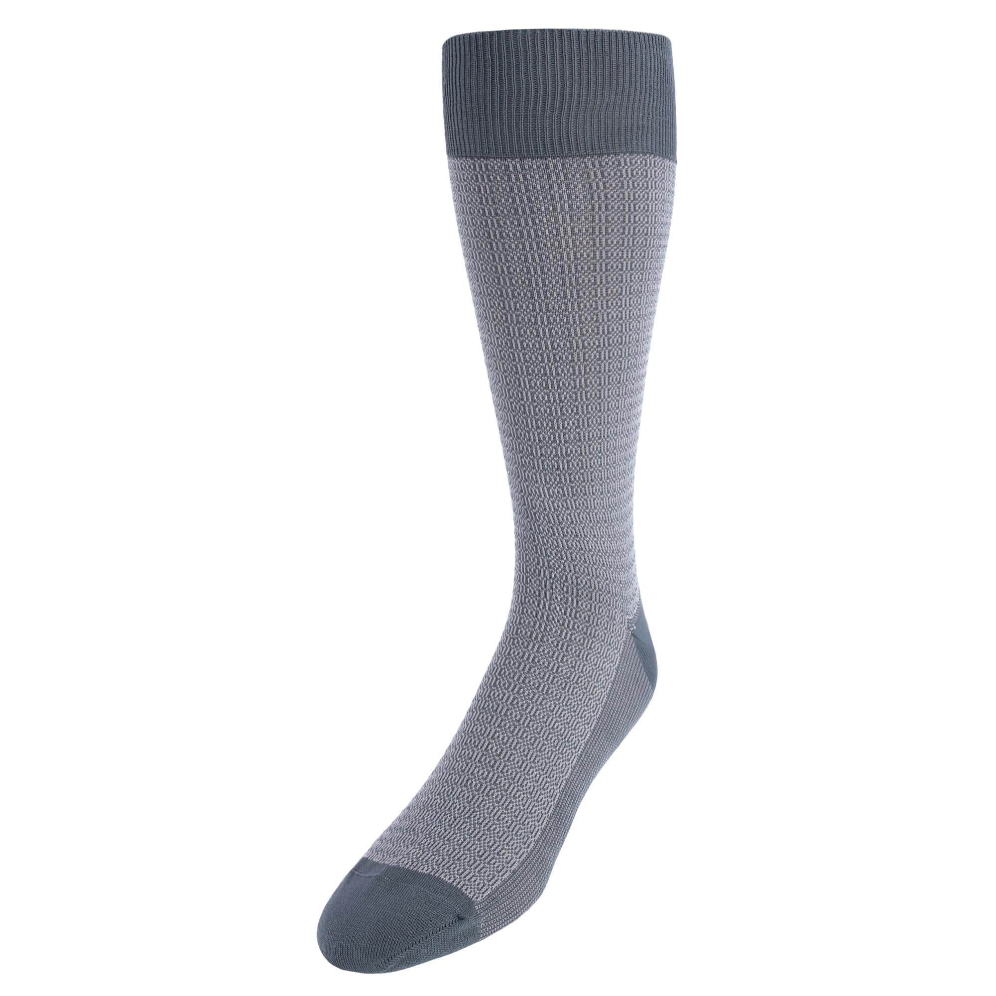 Bernard Chain Link Mercerized Cotton Mid-Calf Socks - Image 4