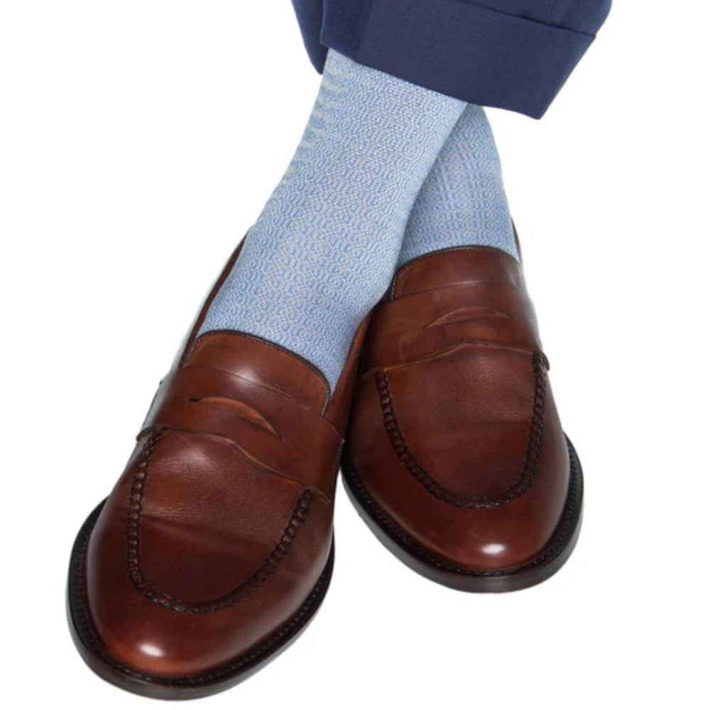 Bernard Chain Link Mercerized Cotton Mid-Calf Socks - Image 6